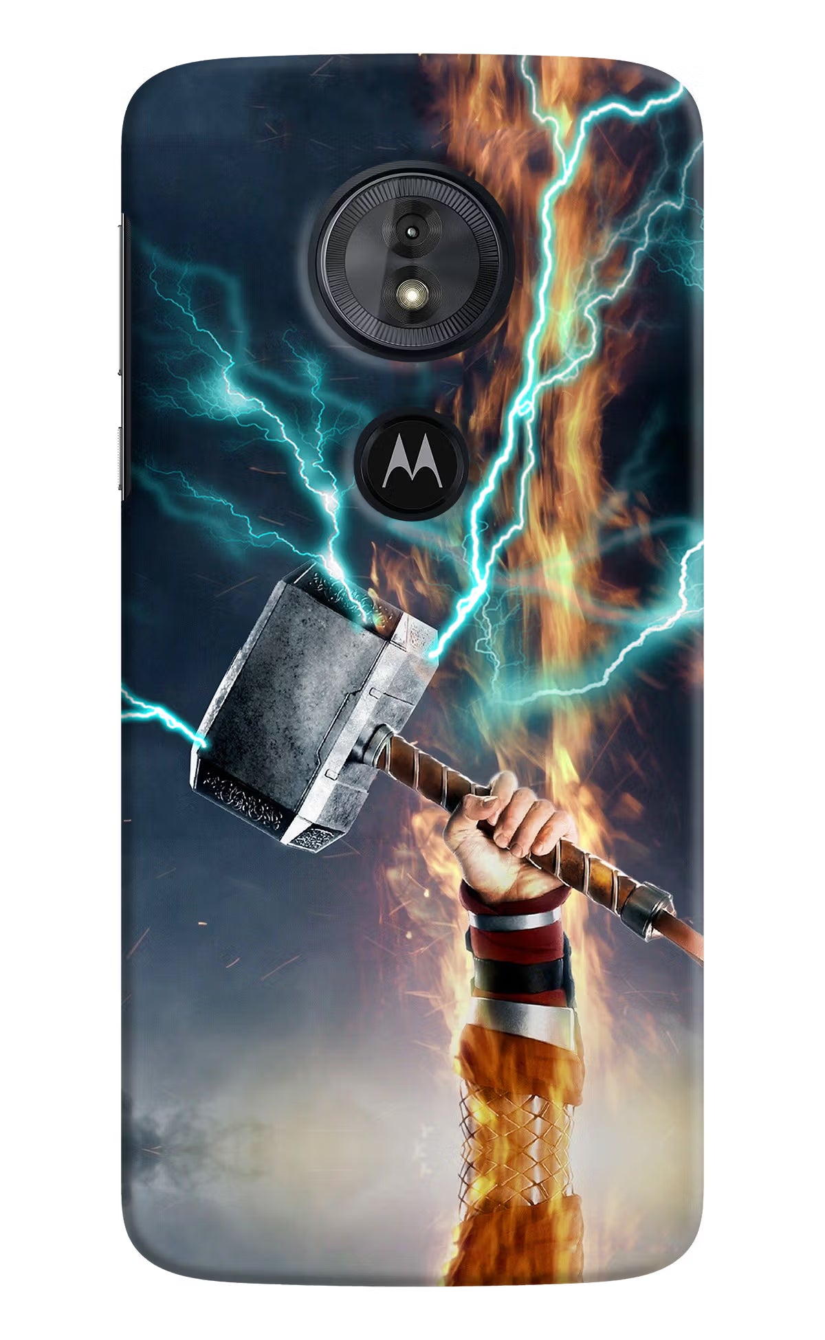 Thor Hammer Mjolnir Moto G6 Play Back Cover - Thor Hammer Mjolnir Moto G6 Play Hard Case Back Cover by Casekaro Thor Hammer Mjolnir Moto G6 Play Hard Case Back Cover by Casekaro