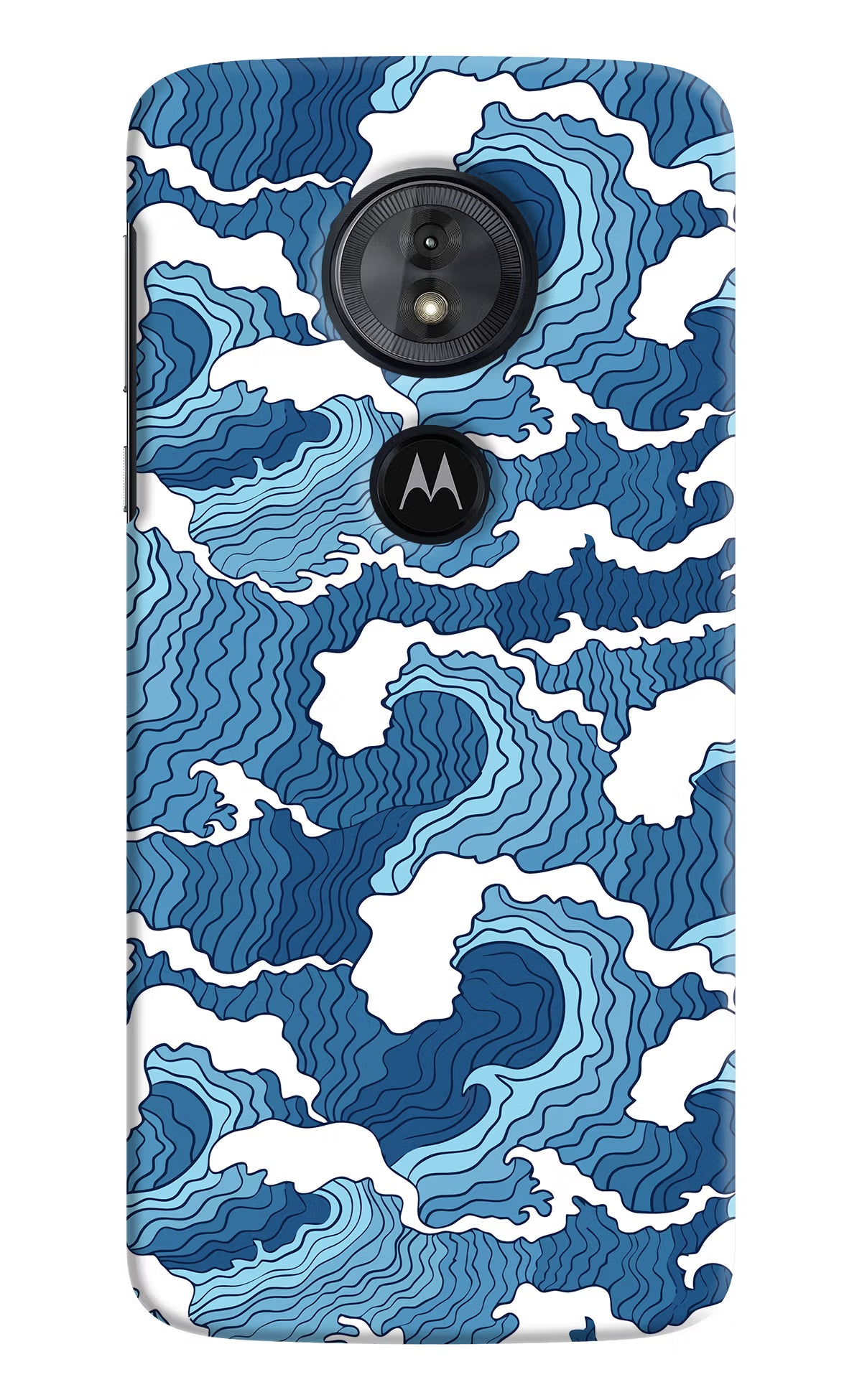 Blue Waves Moto G6 Play Back Cover - Blue Waves Moto G6 Play Hard Case Back Cover by Casekaro Blue Waves Moto G6 Play Hard Case Back Cover by Casekaro