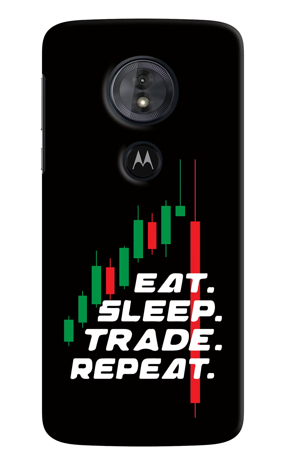Eat Sleep Trade Repeat Moto G6 Play Back Cover - Eat Sleep Trade Repeat Moto G6 Play Hard Case Back Cover by Casekaro Eat Sleep Trade Repeat Moto G6 Play Hard Case Back Cover by Casekaro