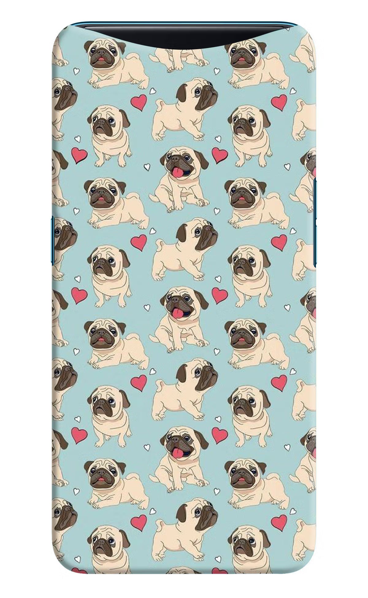 Pug Dog Oppo Find X Back Cover - Pug Dog Oppo Find X Hard Case Back Cover by Casekaro Pug Dog Oppo Find X Hard Case Back Cover by Casekaro