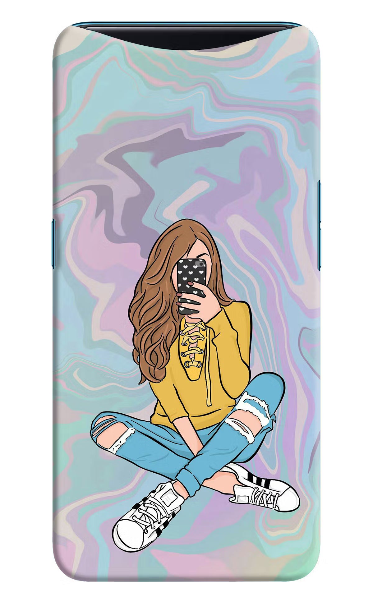 Selfie Girl Oppo Find X Back Cover - Selfie Girl Oppo Find X Hard Case Back Cover by Casekaro Selfie Girl Oppo Find X Hard Case Back Cover by Casekaro