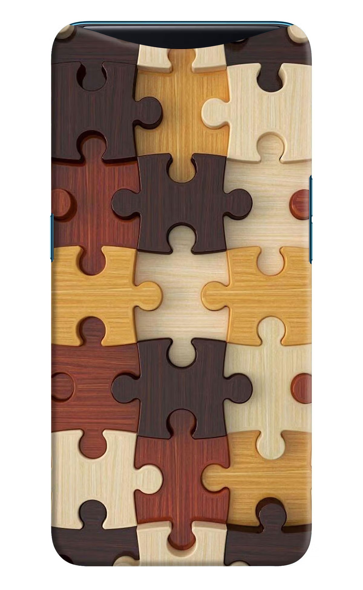 Wooden Puzzle Oppo Find X Back Cover - Wooden Puzzle Oppo Find X Hard Case Back Cover by Casekaro Wooden Puzzle Oppo Find X Hard Case Back Cover by Casekaro