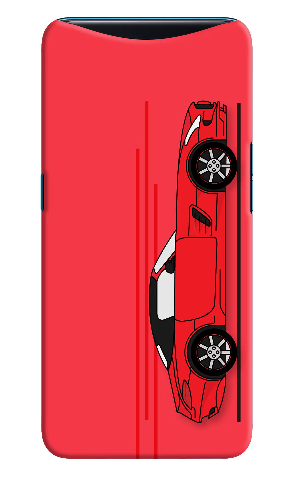 Red Velocity Oppo Find X Back Cover - Red Velocity Oppo Find X Hard Case Back Cover by Casekaro Red Velocity Oppo Find X Hard Case Back Cover by Casekaro