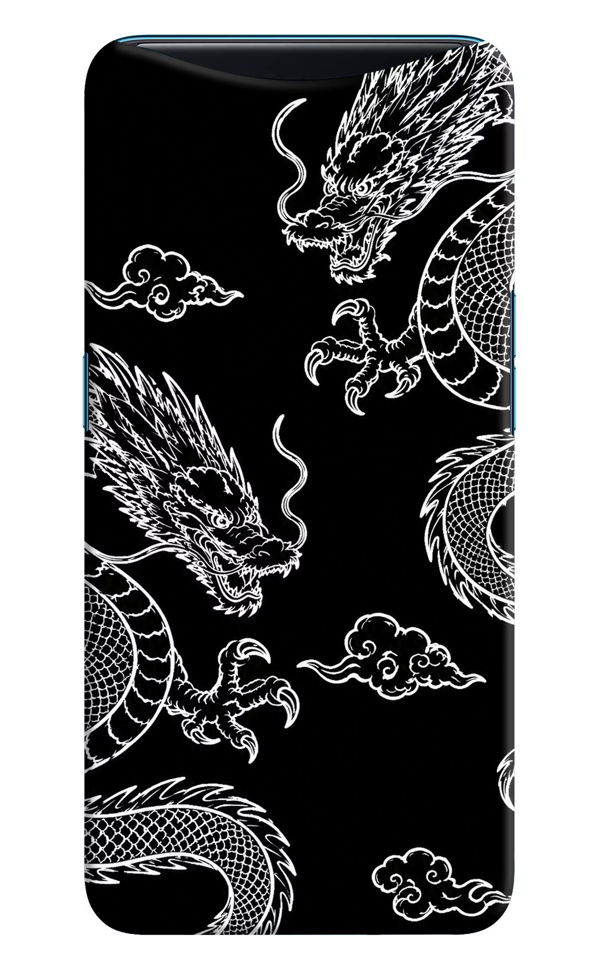 Twin Dragons Oppo Find X Back Cover - Twin Dragons Oppo Find X Hard Case Back Cover by Casekaro Twin Dragons Oppo Find X Hard Case Back Cover by Casekaro