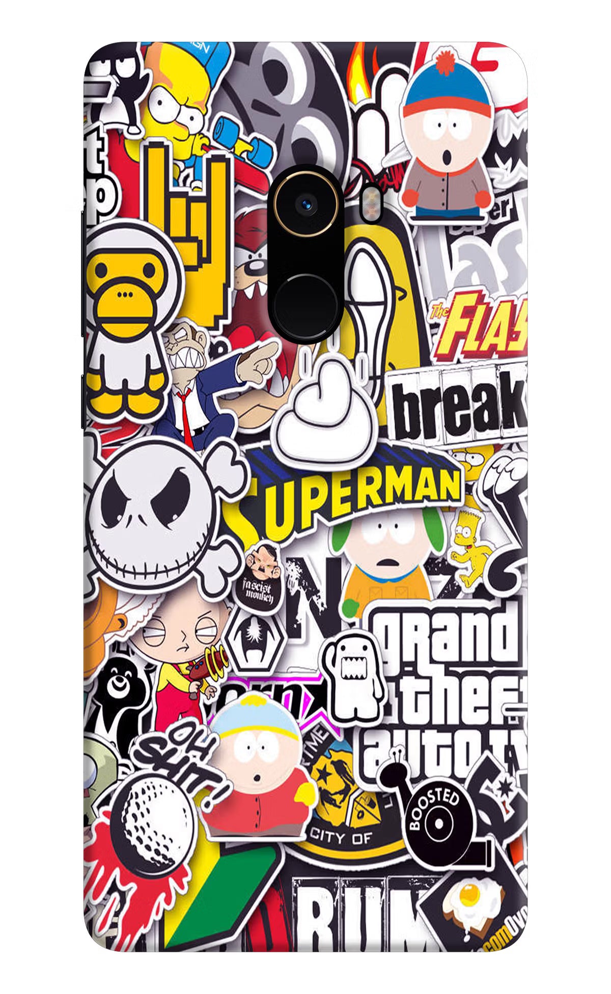 Sticker Bomb Mi Mix 2 Back Cover - Sticker Bomb Mi Mix 2 Hard Case Back Cover by Casekaro Sticker Bomb Mi Mix 2 Hard Case Back Cover by Casekaro
