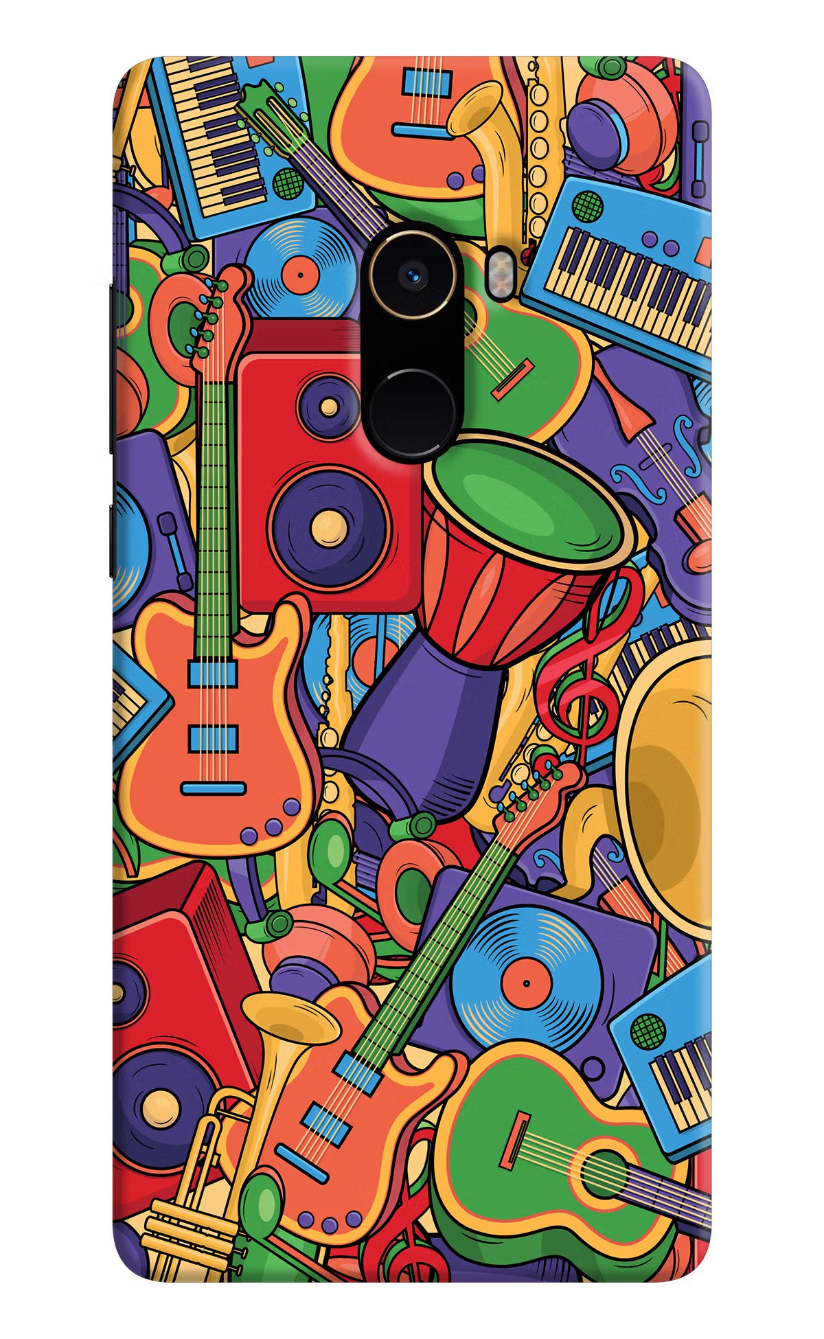 Music Instrument Doodle Mi Mix 2 Back Cover - Music Instrument Doodle Mi Mix 2 Hard Case Back Cover by Casekaro Music Instrument Doodle Mi Mix 2 Hard Case Back Cover by Casekaro