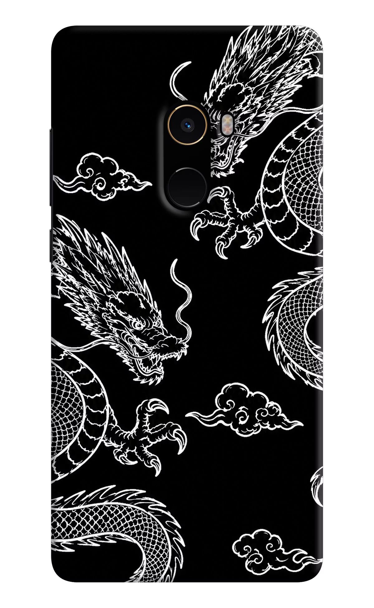 Twin Dragons Mi Mix 2 Back Cover - Twin Dragons Mi Mix 2 Hard Case Back Cover by Casekaro Twin Dragons Mi Mix 2 Hard Case Back Cover by Casekaro