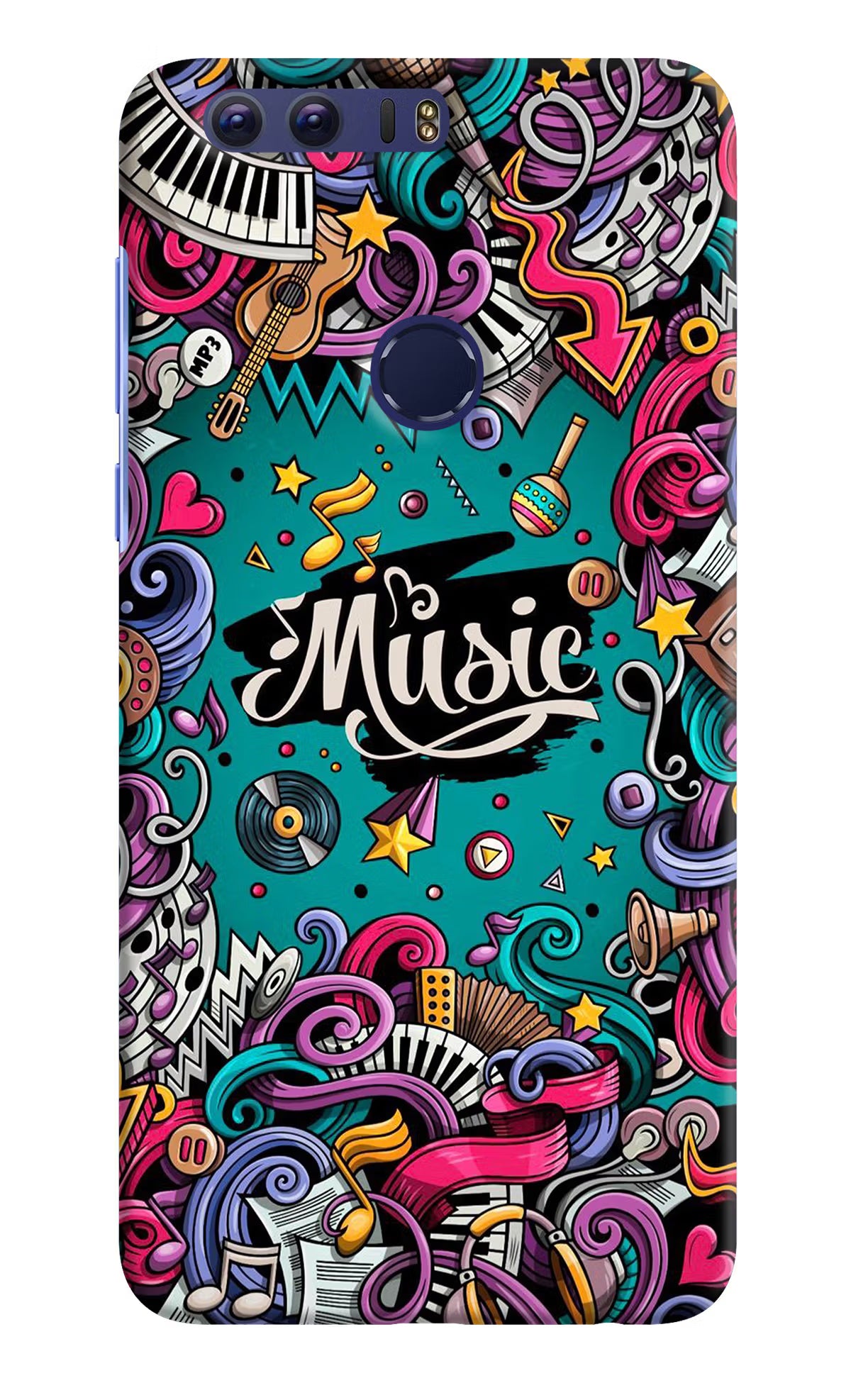 Music Graffiti Honor 8 Back Cover - Music Graffiti Honor 8 Hard Case Back Cover by Casekaro Music Graffiti Honor 8 Hard Case Back Cover by Casekaro