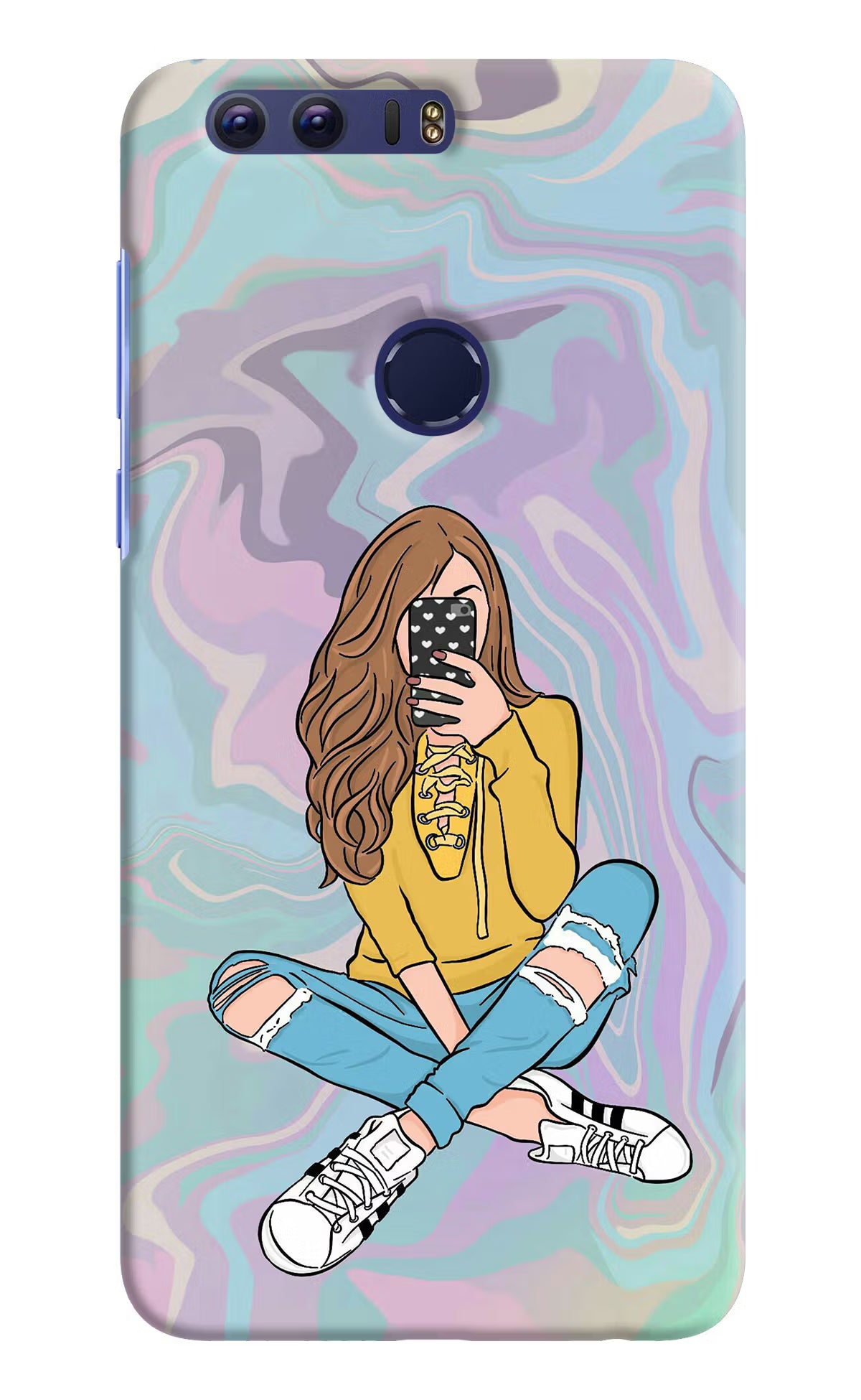 Selfie Girl Honor 8 Back Cover - Selfie Girl Honor 8 Hard Case Back Cover by Casekaro Selfie Girl Honor 8 Hard Case Back Cover by Casekaro