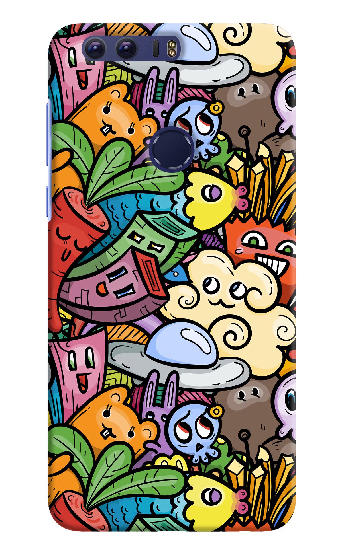 Veggie Doodle Honor 8 Back Cover - Veggie Doodle Honor 8 Hard Case Back Cover by Casekaro Veggie Doodle Honor 8 Hard Case Back Cover by Casekaro