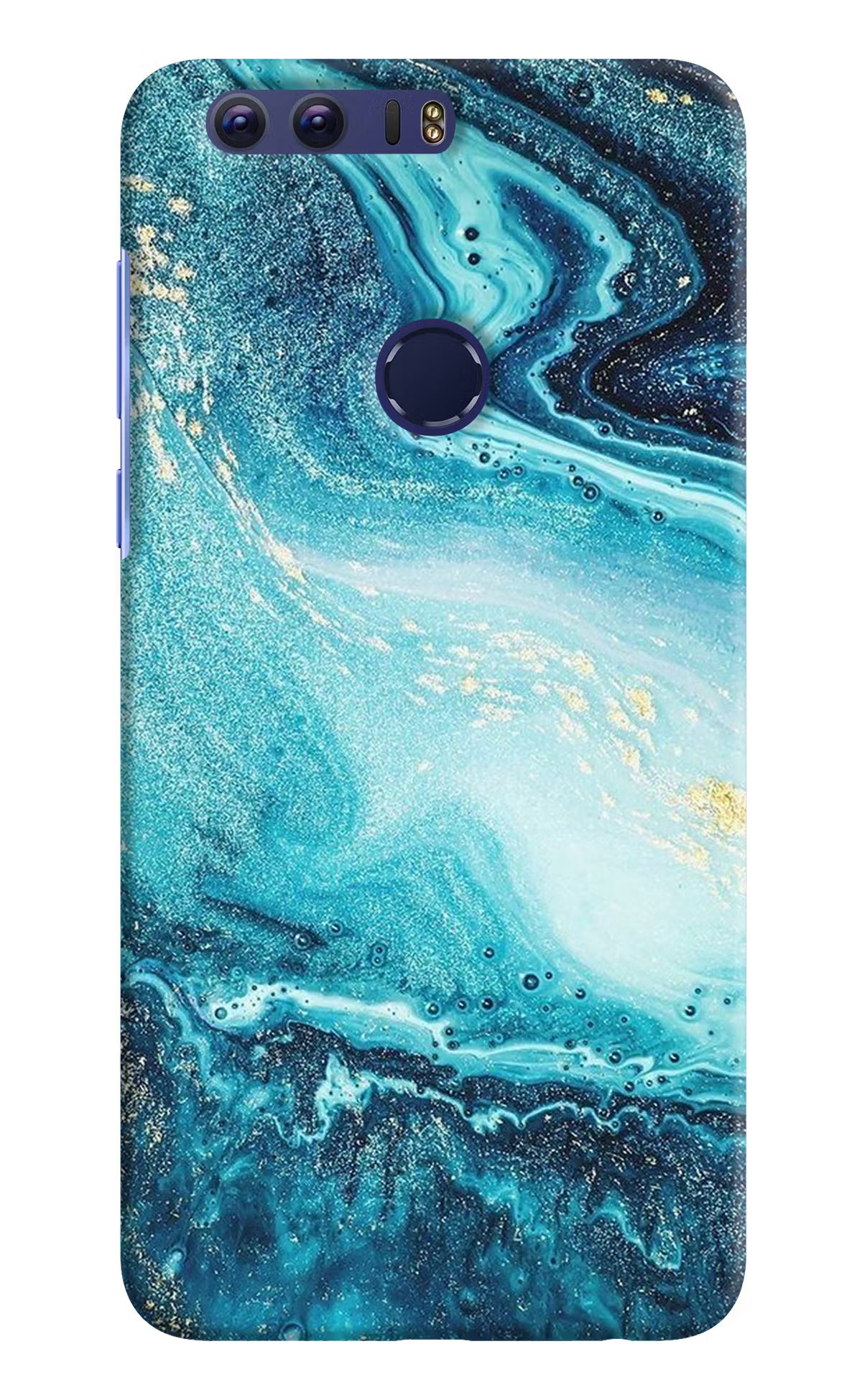 Blue Glitter Marble Honor 8 Back Cover - Blue Glitter Marble Honor 8 Hard Case Back Cover by Casekaro Blue Glitter Marble Honor 8 Hard Case Back Cover by Casekaro