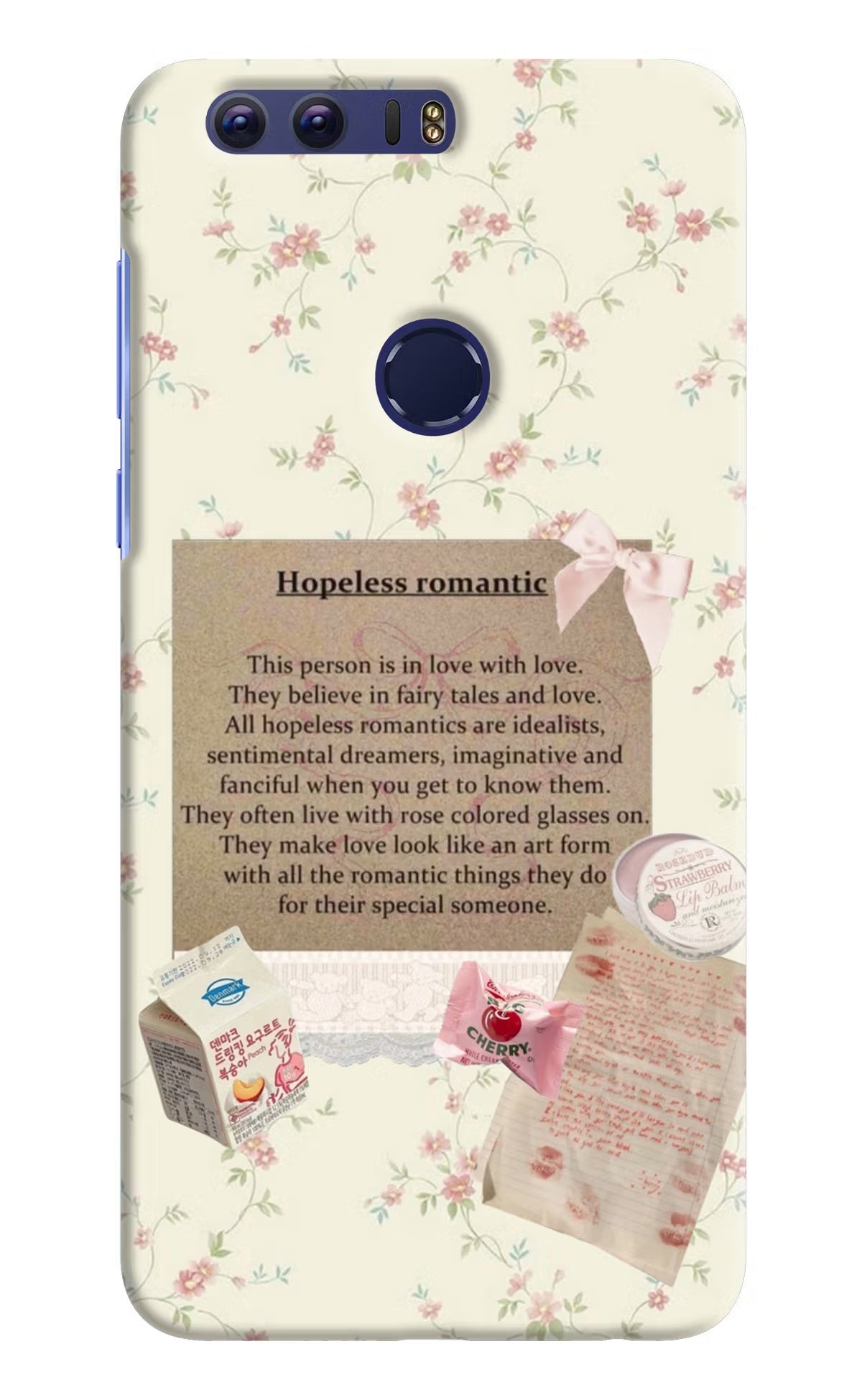 Hopeless Romantic Honor 8 Back Cover - Hopeless Romantic Honor 8 Hard Case Back Cover by Casekaro Hopeless Romantic Honor 8 Hard Case Back Cover by Casekaro
