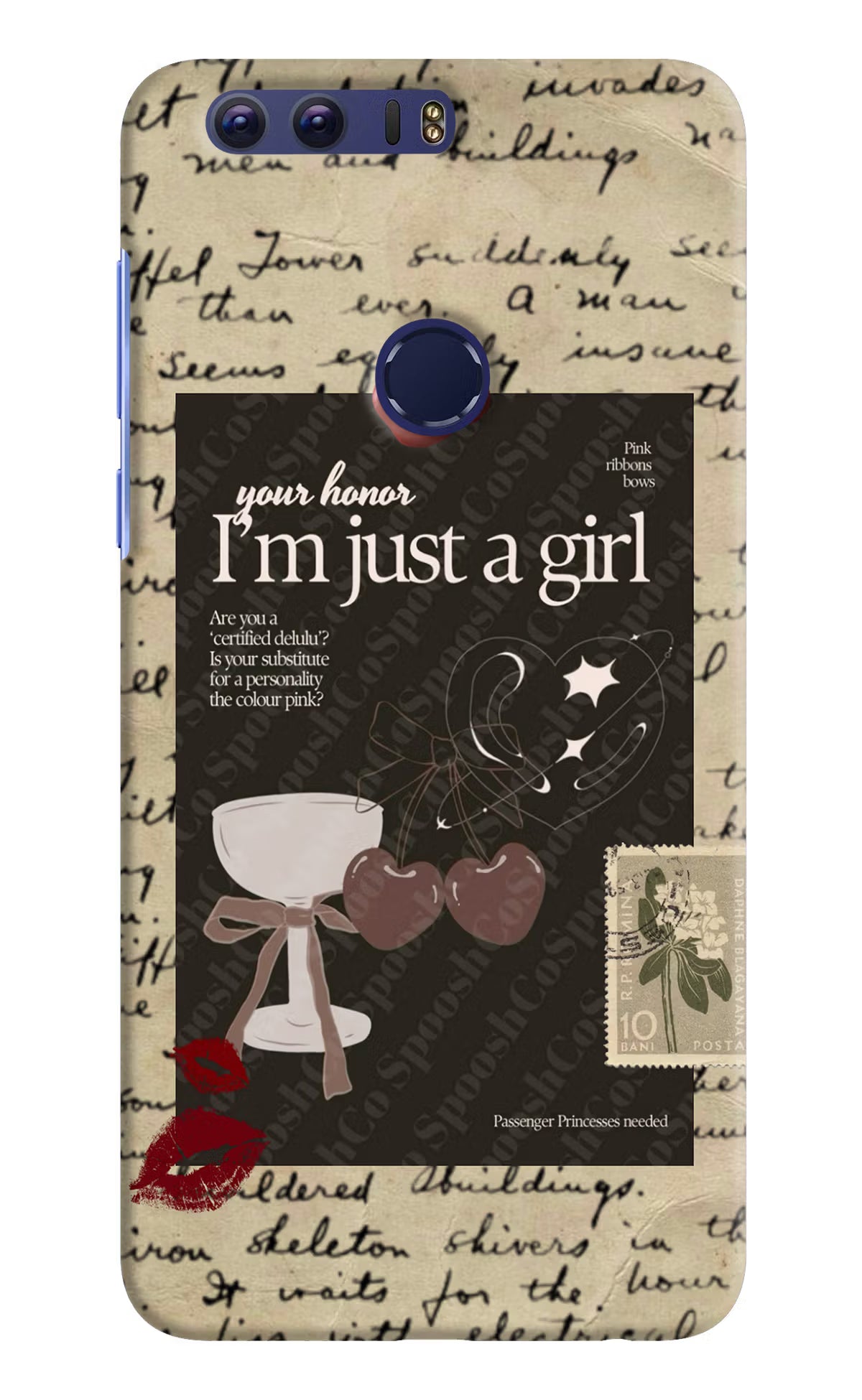I am just a girl Honor 8 Back Cover - I am just a girl Honor 8 Hard Case Back Cover by Casekaro I am just a girl Honor 8 Hard Case Back Cover by Casekaro