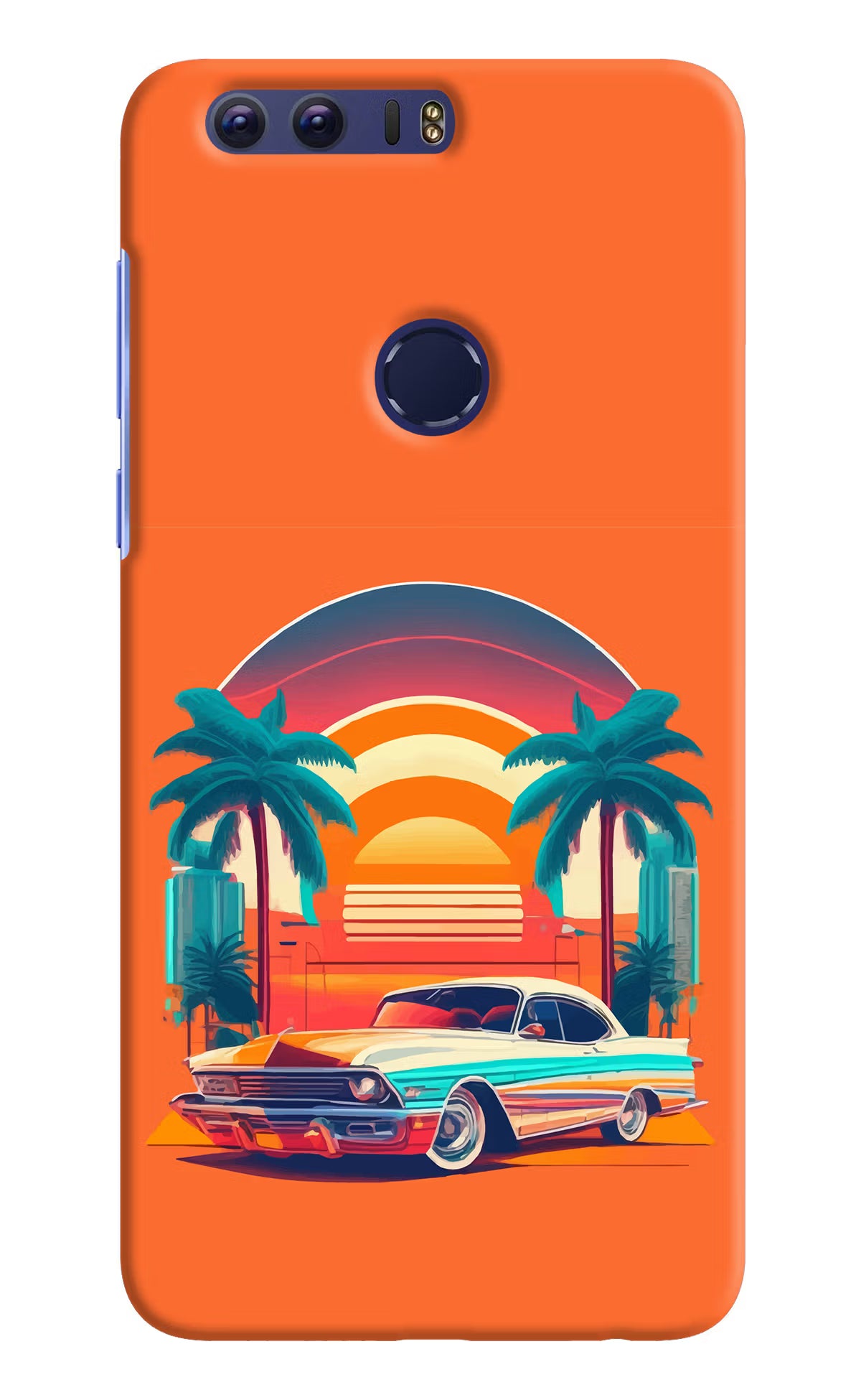 Palm Drive 80s Honor 8 Back Cover - Palm Drive 80s Honor 8 Hard Case Back Cover by Casekaro Palm Drive 80s Honor 8 Hard Case Back Cover by Casekaro