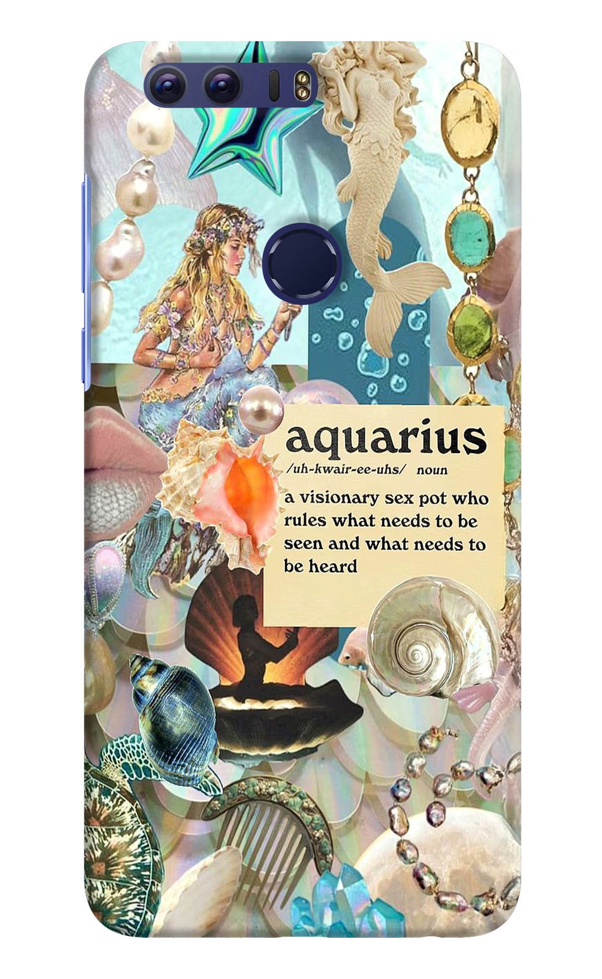 Aquarius Zodiac Honor 8 Back Cover - Aquarius Zodiac Honor 8 Hard Case Back Cover by Casekaro Aquarius Zodiac Honor 8 Hard Case Back Cover by Casekaro