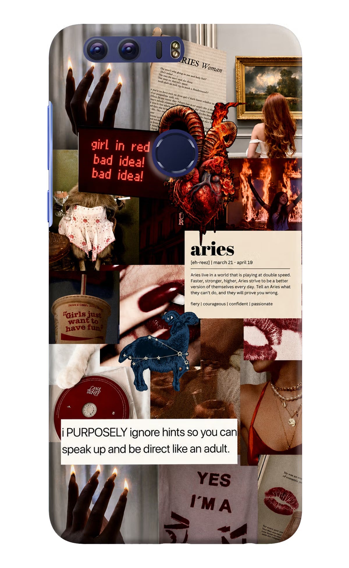 Zodiac Aries Honor 8 Back Cover - Zodiac Aries Honor 8 Back Cover Zodiac Aries Honor 8 Back Cover