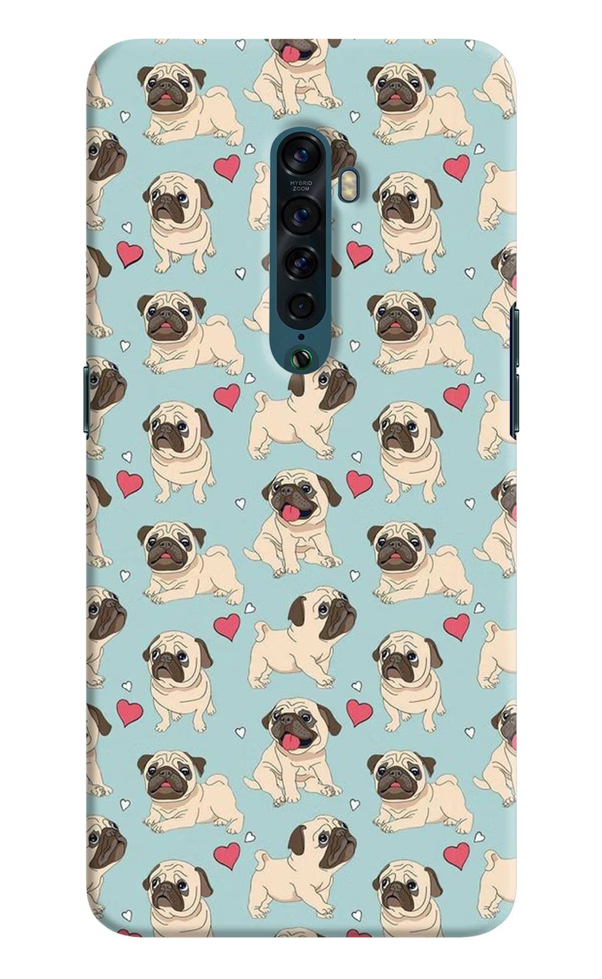 Pug Dog Oppo Reno2 Back Cover - Pug Dog Oppo Reno2 Hard Case Back Cover by Casekaro Pug Dog Oppo Reno2 Hard Case Back Cover by Casekaro