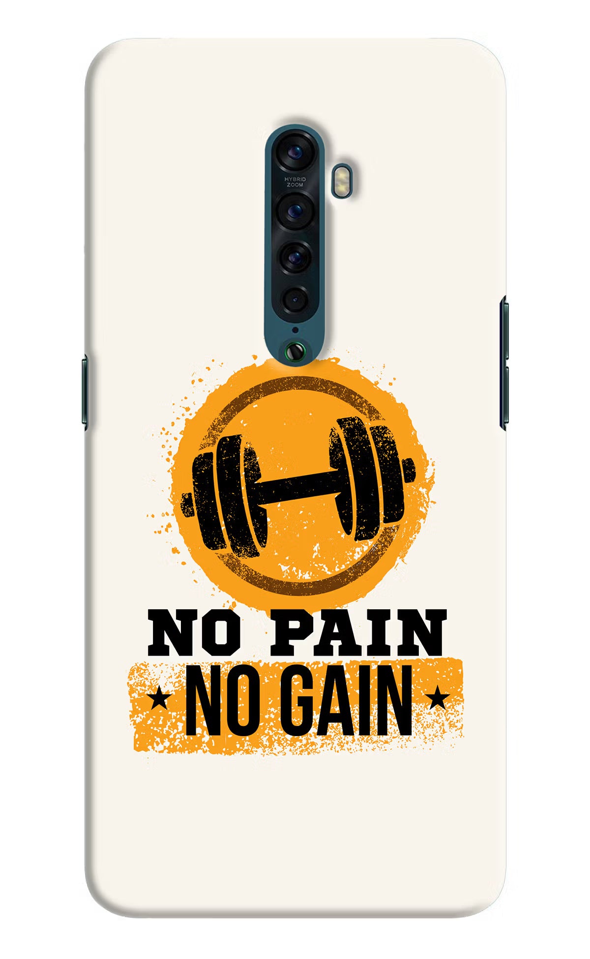 No Pain No Gain Oppo Reno2 Back Cover - No Pain No Gain Oppo Reno2 Hard Case Back Cover by Casekaro No Pain No Gain Oppo Reno2 Hard Case Back Cover by Casekaro