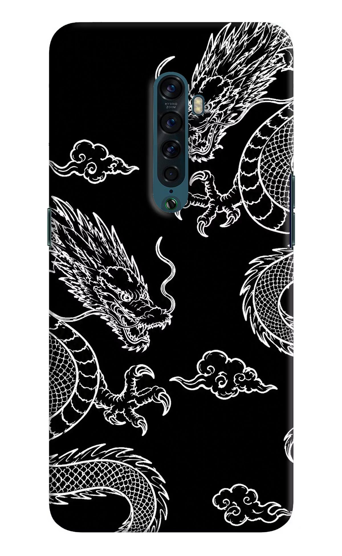 Twin Dragons Oppo Reno2 Back Cover - Twin Dragons Oppo Reno2 Hard Case Back Cover by Casekaro Twin Dragons Oppo Reno2 Hard Case Back Cover by Casekaro