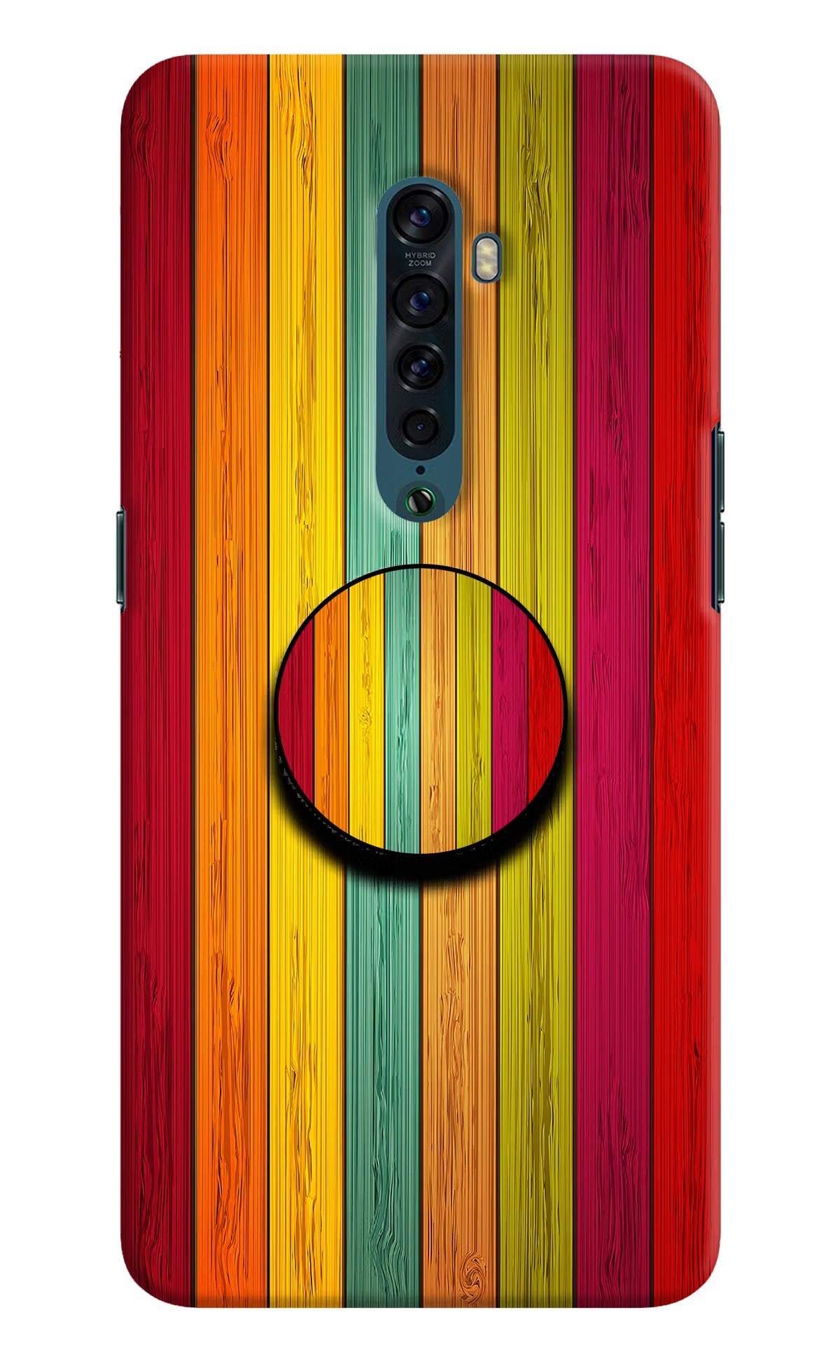 Multicolor Wooden Oppo Reno2 Pop Case - Multicolor Wooden Oppo Reno2 Pop Case by Casekaro Multicolor Wooden Oppo Reno2 Pop Case by Casekaro