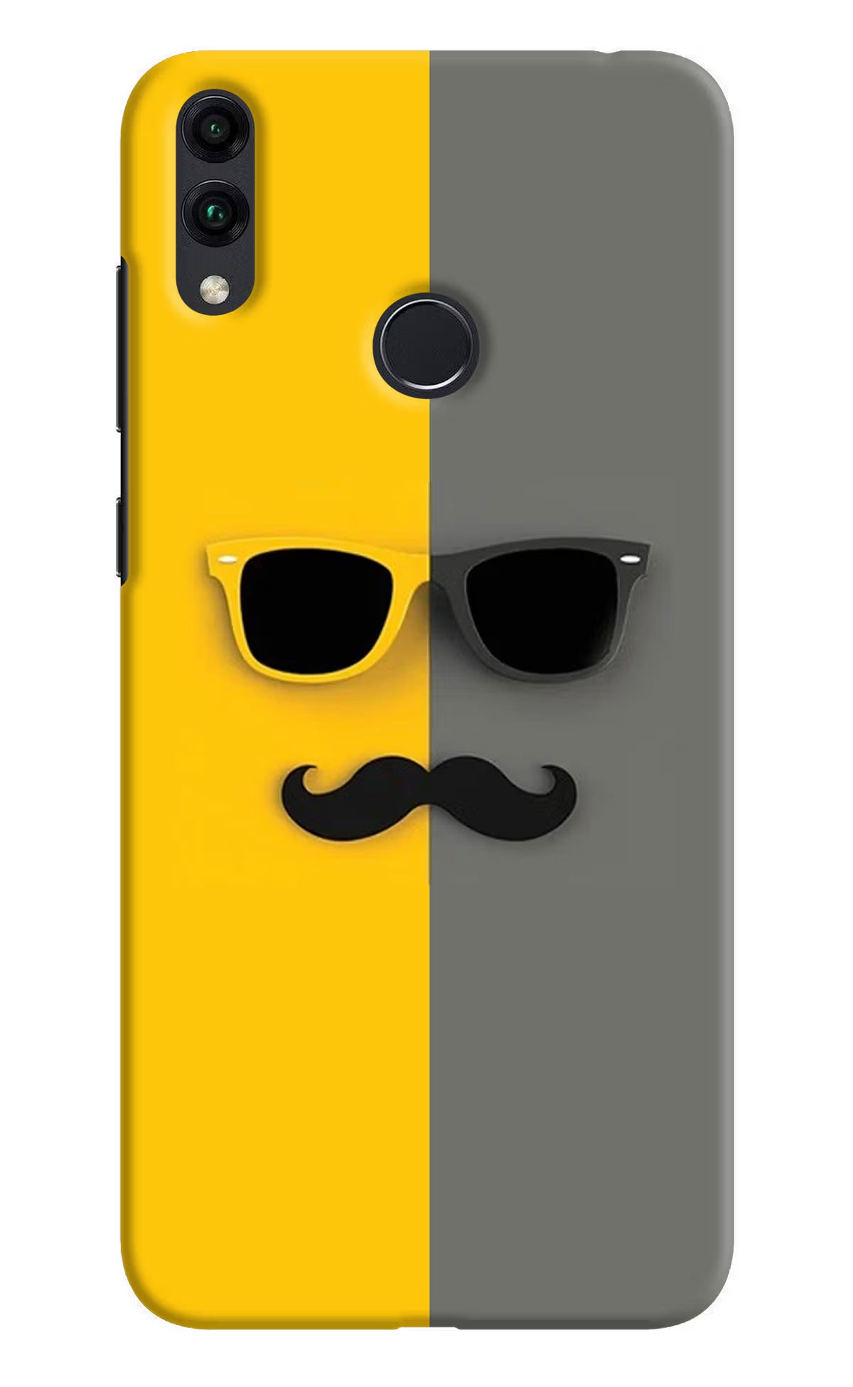 Sunglasses with Mustache Honor 8C Back Cover - Sunglasses with Mustache Honor 8C Hard Case Back Cover by Casekaro Sunglasses with Mustache Honor 8C Hard Case Back Cover by Casekaro