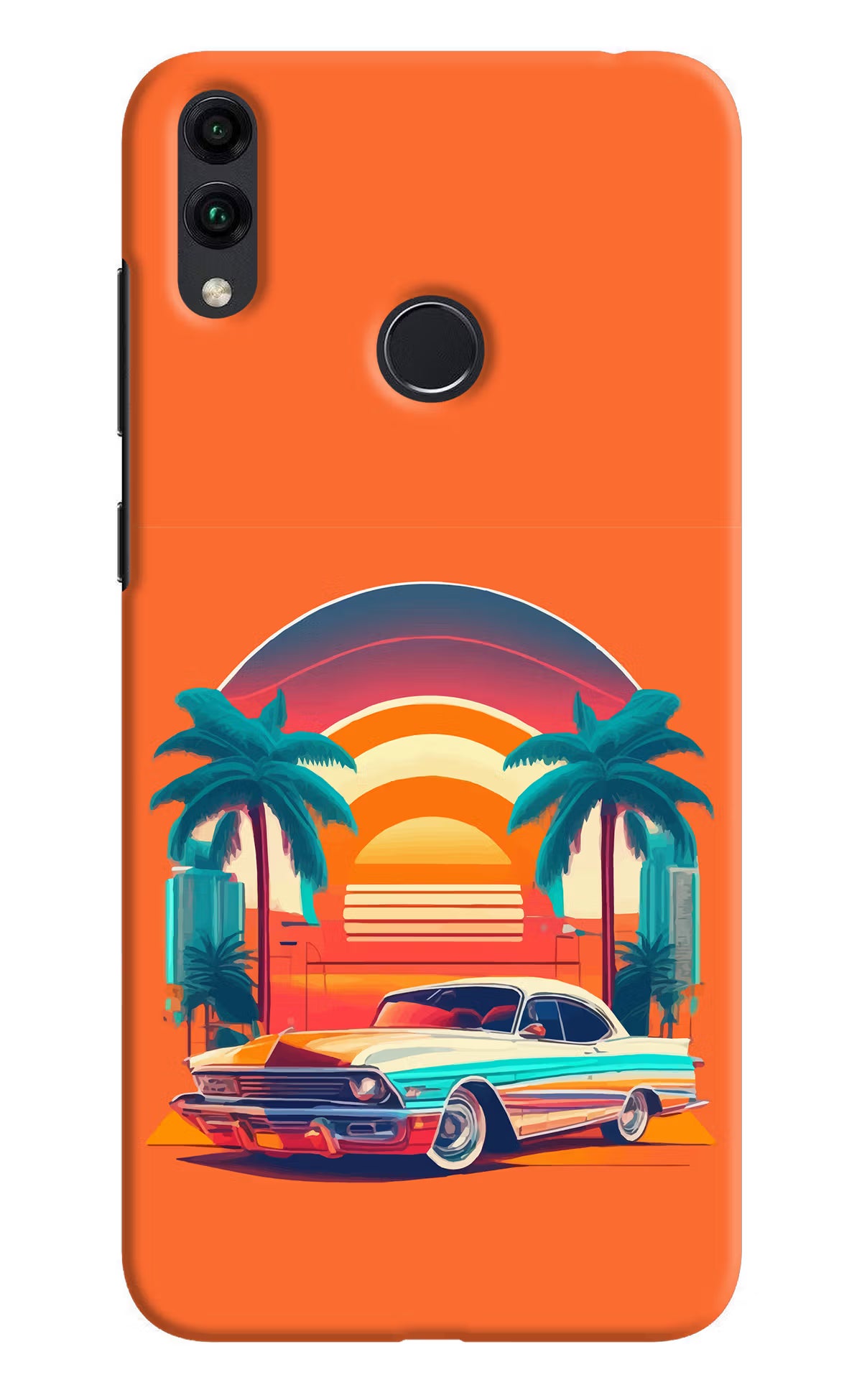 Palm Drive 80s Honor 8C Back Cover - Palm Drive 80s Honor 8C Hard Case Back Cover by Casekaro Palm Drive 80s Honor 8C Hard Case Back Cover by Casekaro