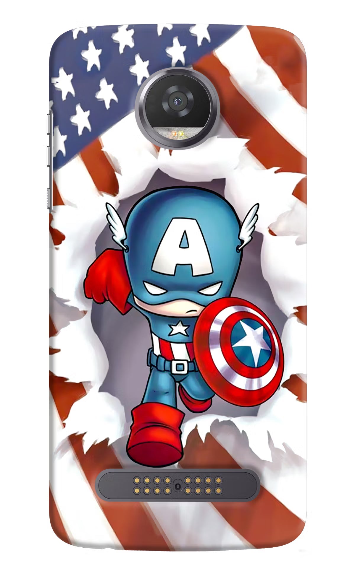Captain America Moto Z2 Play Back Cover - Captain America Moto Z2 Play Hard Case Back Cover by Casekaro Captain America Moto Z2 Play Hard Case Back Cover by Casekaro