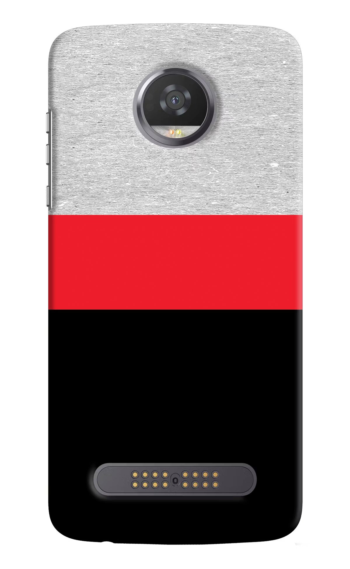 Tri Color Pattern Moto Z2 Play Back Cover - Tri Color Pattern Moto Z2 Play Hard Case Back Cover by Casekaro Tri Color Pattern Moto Z2 Play Hard Case Back Cover by Casekaro