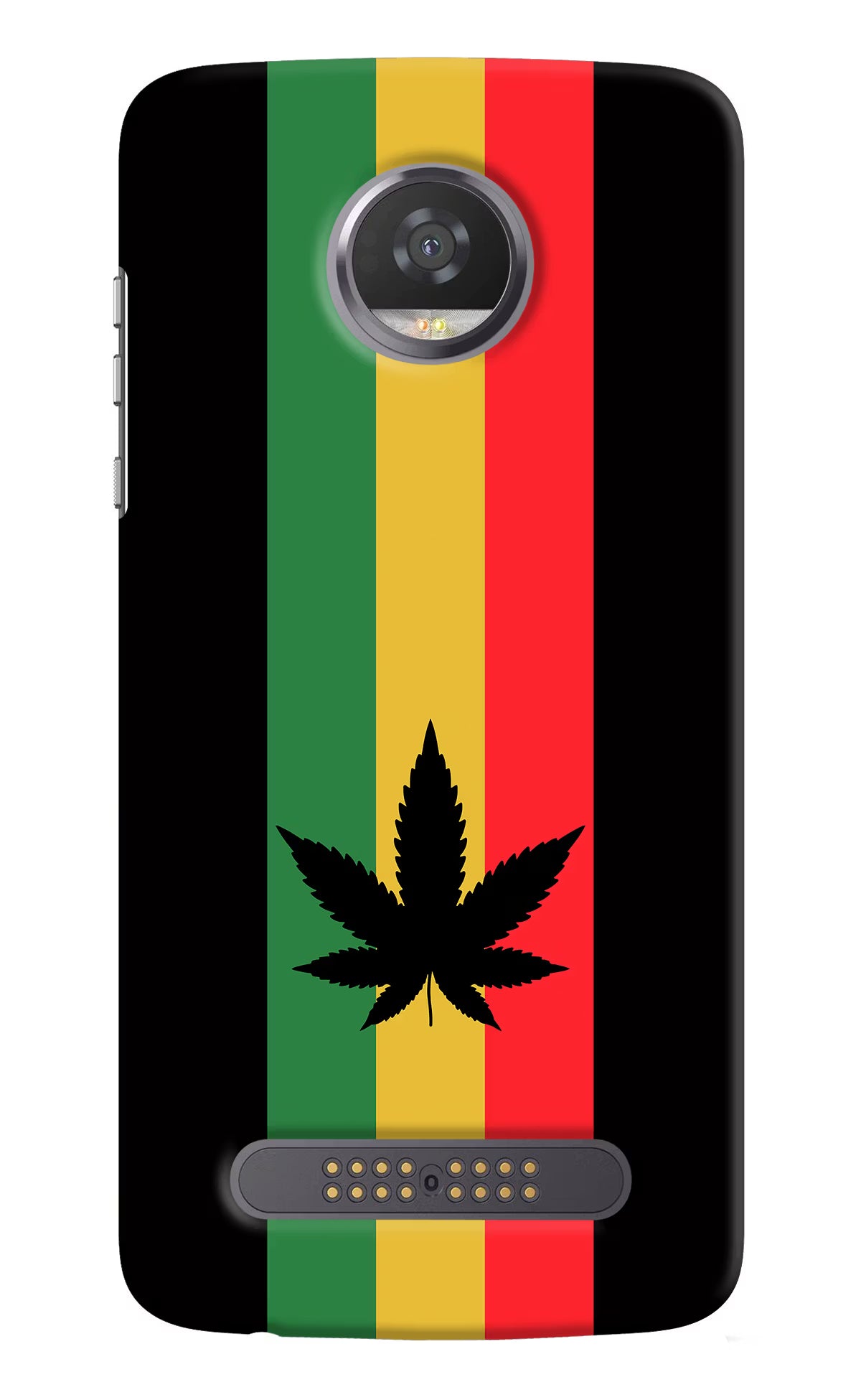 Weed Flag Moto Z2 Play Back Cover - Weed Flag Moto Z2 Play Hard Case Back Cover by Casekaro Weed Flag Moto Z2 Play Hard Case Back Cover by Casekaro