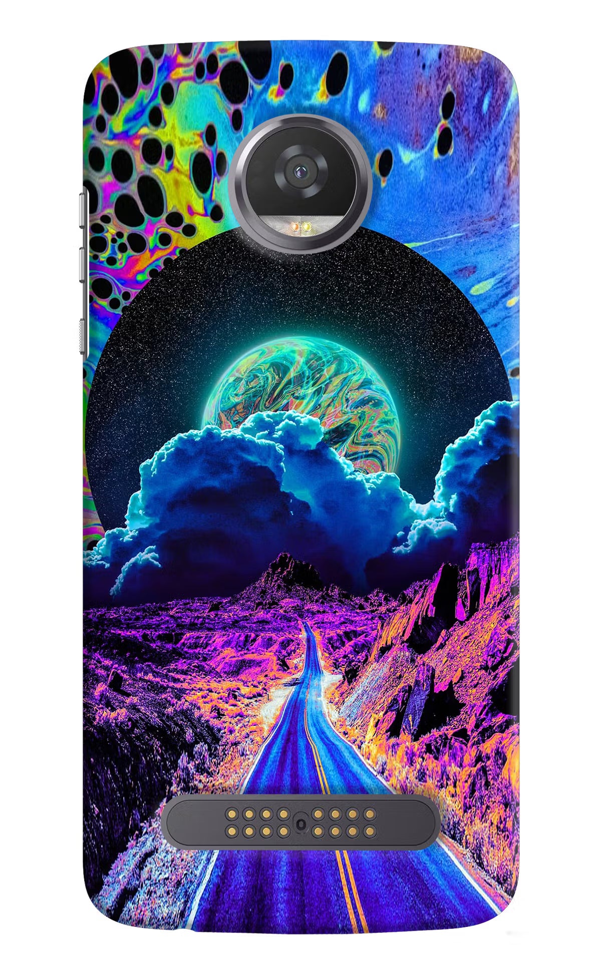 Psychedelic Painting Moto Z2 Play Back Cover - Psychedelic Painting Moto Z2 Play Hard Case Back Cover by Casekaro Psychedelic Painting Moto Z2 Play Hard Case Back Cover by Casekaro