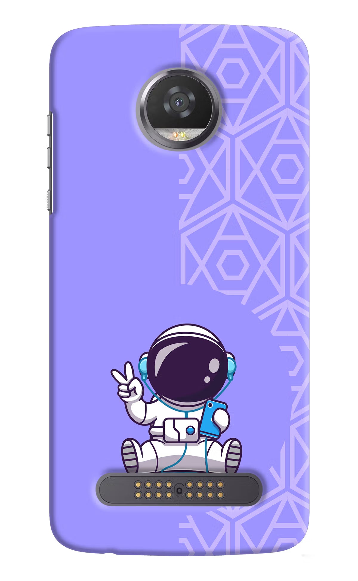 Cute Astronaut Chilling Moto Z2 Play Back Cover - Cute Astronaut Chilling Moto Z2 Play Hard Case Back Cover by Casekaro Cute Astronaut Chilling Moto Z2 Play Hard Case Back Cover by Casekaro