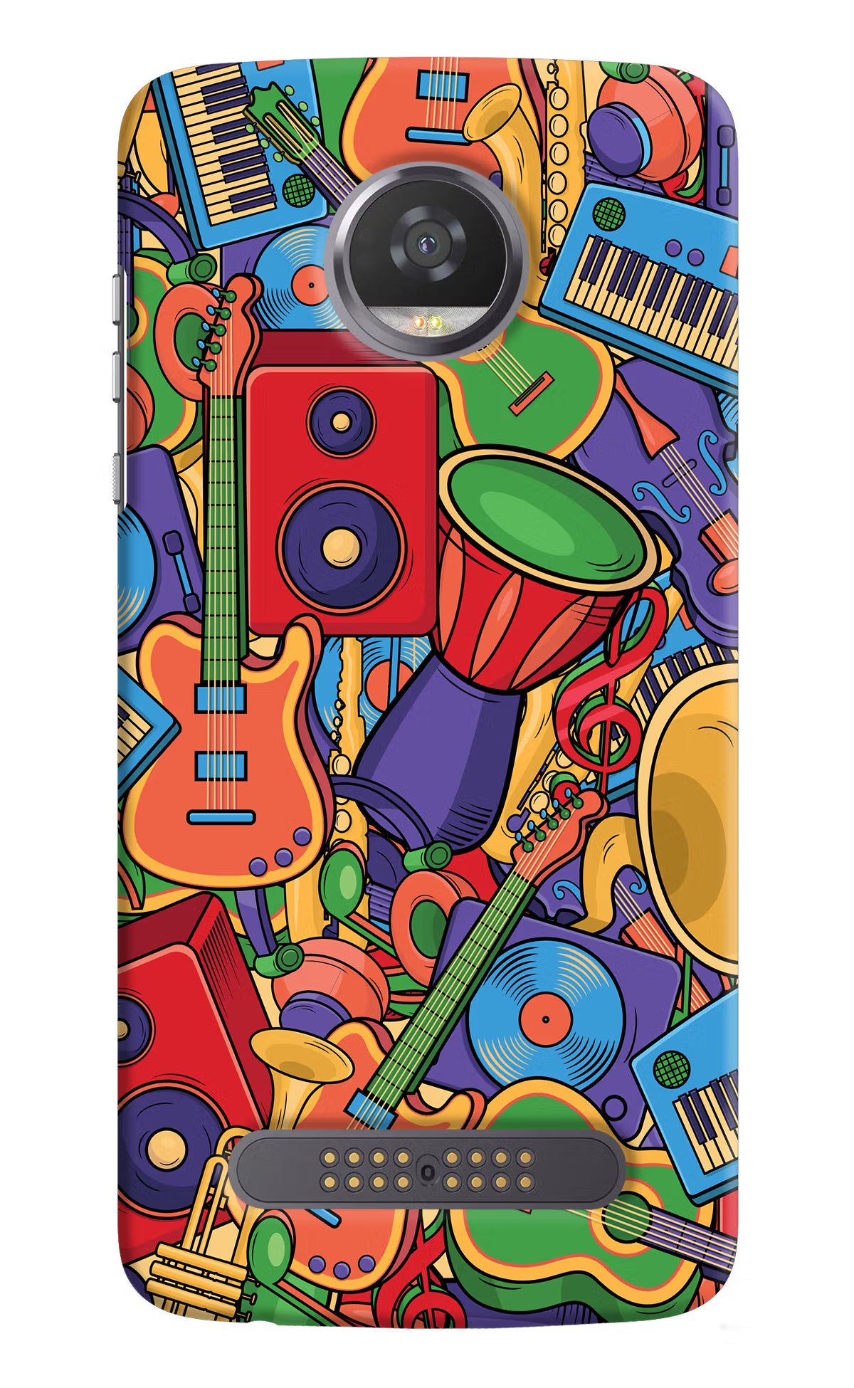 Music Instrument Doodle Moto Z2 Play Back Cover - Music Instrument Doodle Moto Z2 Play Hard Case Back Cover by Casekaro Music Instrument Doodle Moto Z2 Play Hard Case Back Cover by Casekaro