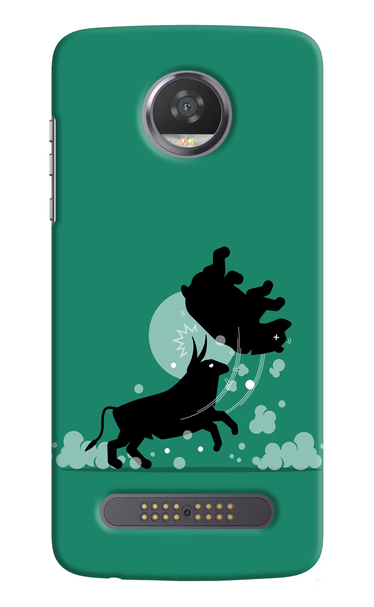 Bull Conqueror Moto Z2 Play Back Cover - Bull Conqueror Moto Z2 Play Hard Case Back Cover by Casekaro Bull Conqueror Moto Z2 Play Hard Case Back Cover by Casekaro