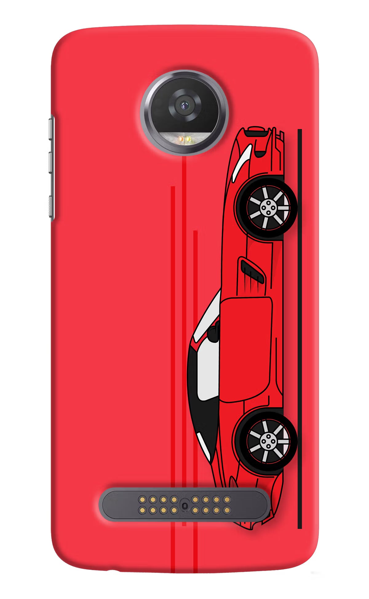 Red Velocity Moto Z2 Play Back Cover - Red Velocity Moto Z2 Play Hard Case Back Cover by Casekaro Red Velocity Moto Z2 Play Hard Case Back Cover by Casekaro
