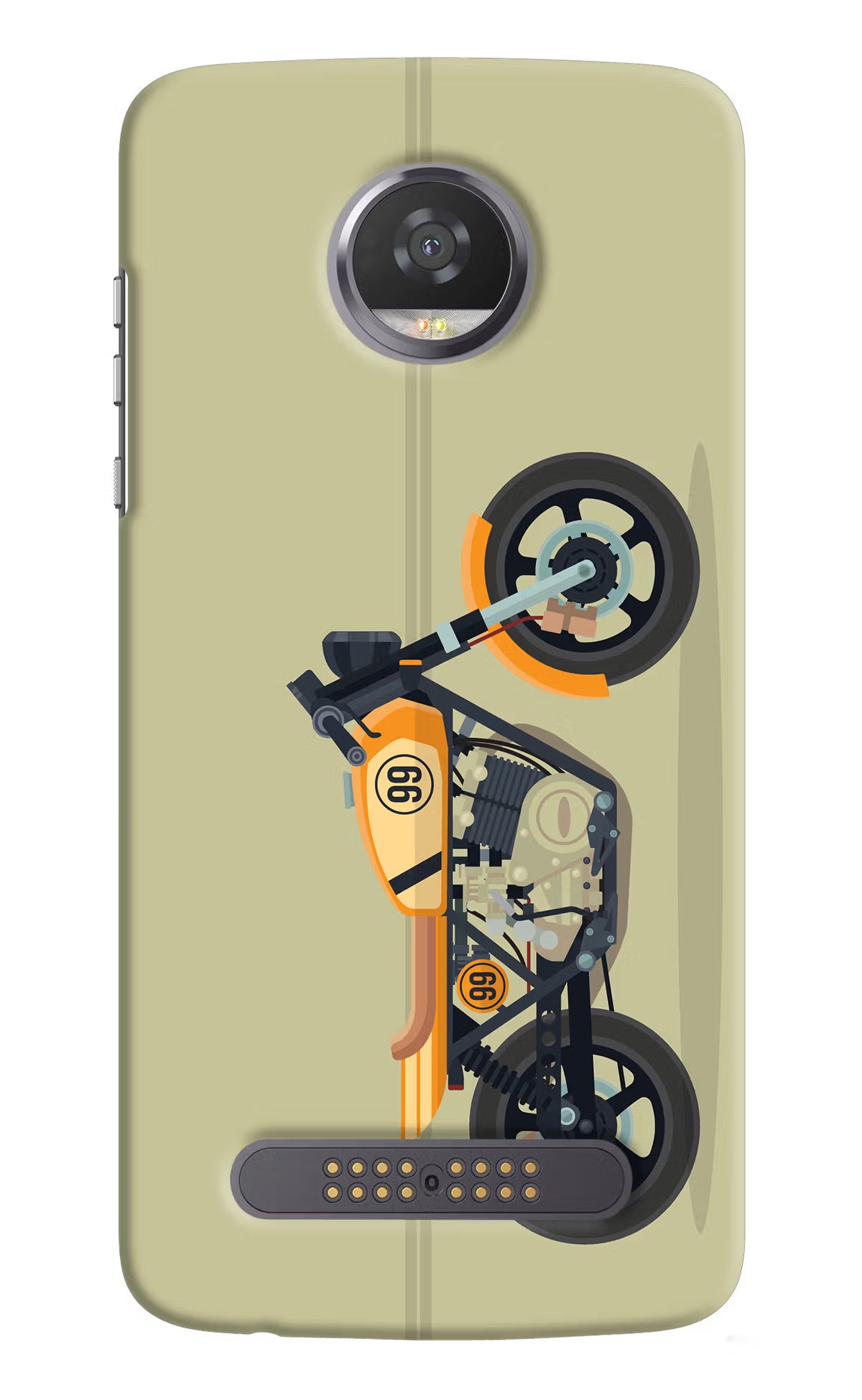 Vertical Speedster Moto Z2 Play Back Cover - Vertical Speedster Moto Z2 Play Hard Case Back Cover by Casekaro Vertical Speedster Moto Z2 Play Hard Case Back Cover by Casekaro