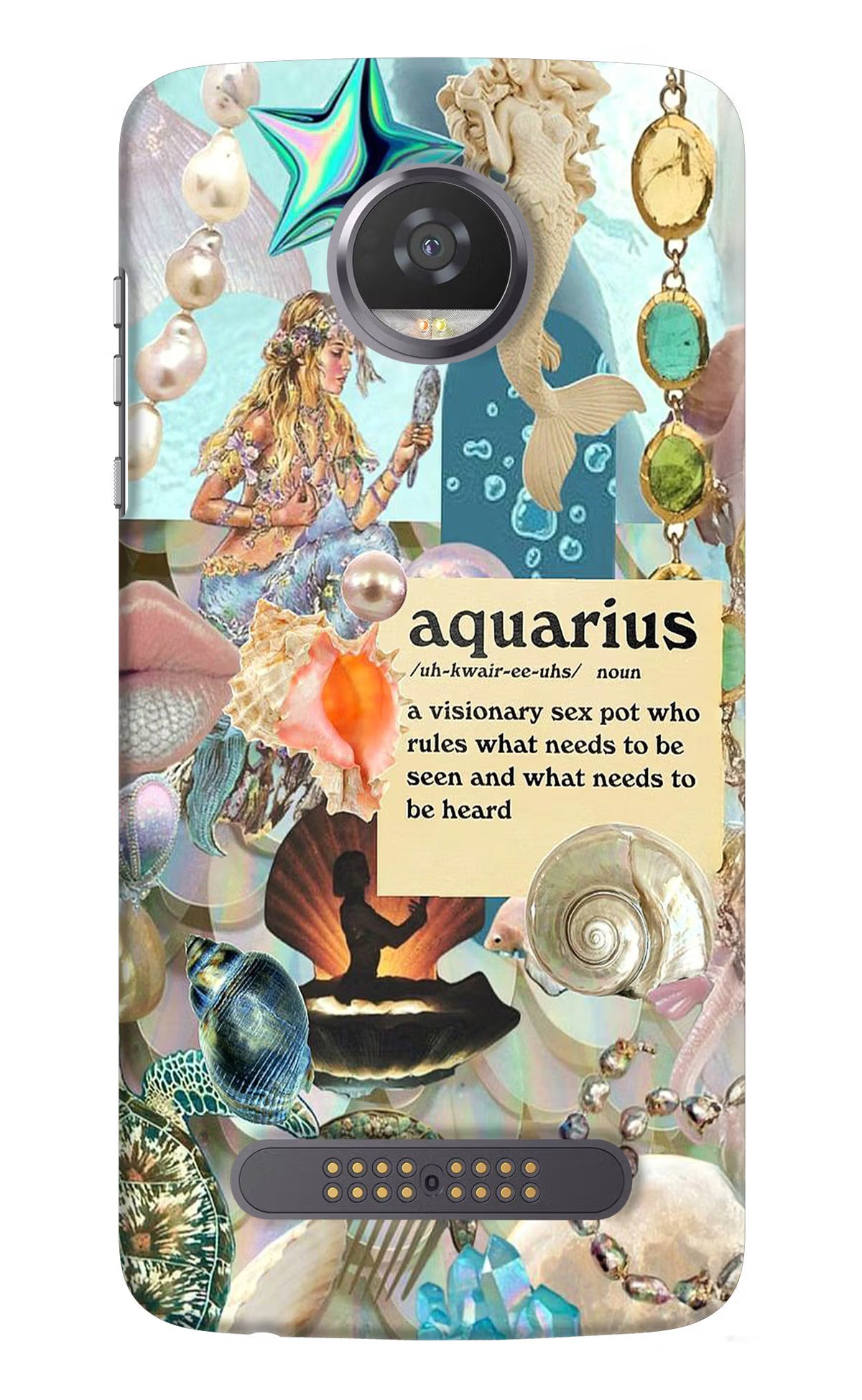 Aquarius Zodiac Moto Z2 Play Back Cover - Aquarius Zodiac Moto Z2 Play Hard Case Back Cover by Casekaro Aquarius Zodiac Moto Z2 Play Hard Case Back Cover by Casekaro