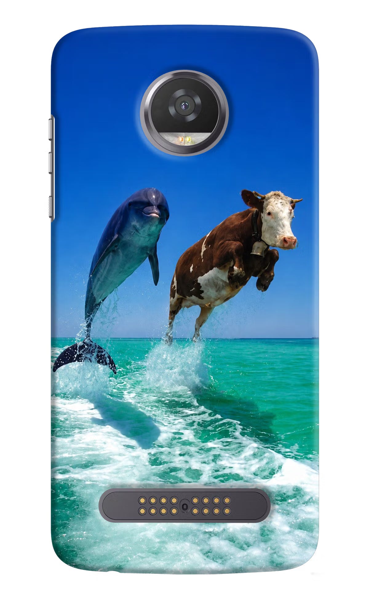 Dolphin vs Cow Moto Z2 Play Back Cover - Dolphin vs Cow Moto Z2 Play Back Cover Dolphin vs Cow Moto Z2 Play Back Cover