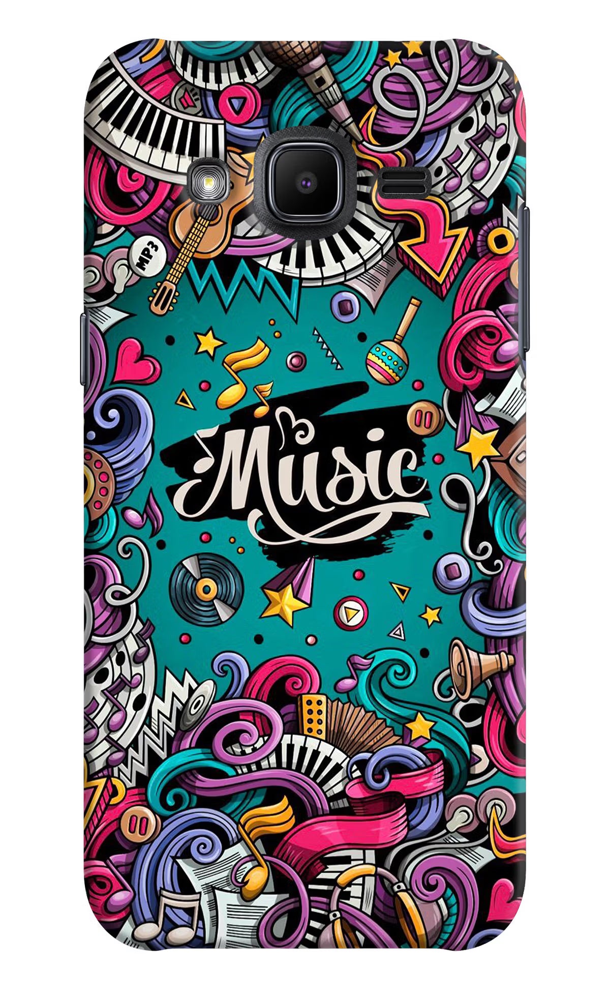 Music Graffiti Samsung J2 2017 Back Cover - Music Graffiti Samsung J2 2017 Hard Case Back Cover by Casekaro Music Graffiti Samsung J2 2017 Hard Case Back Cover by Casekaro