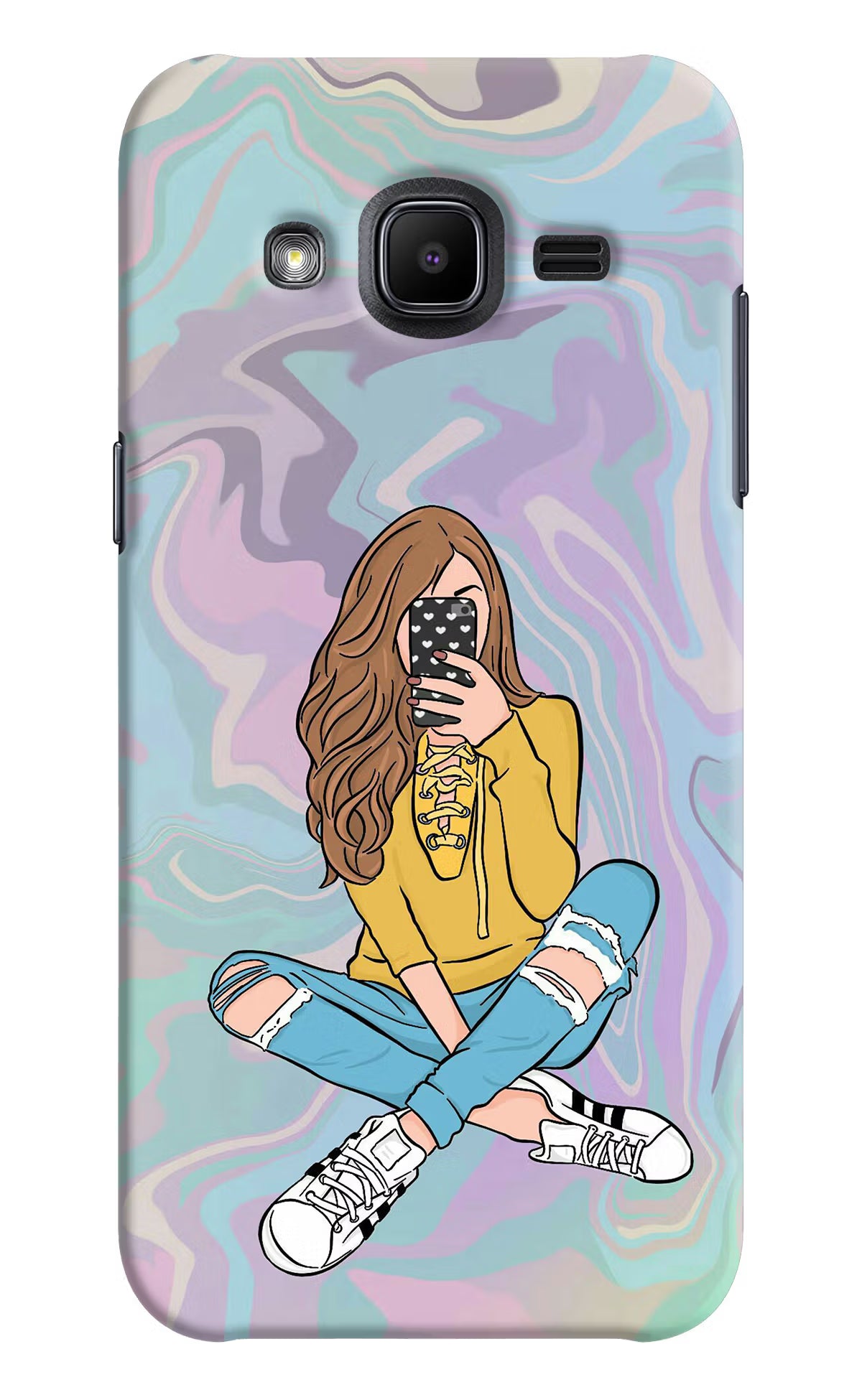 Selfie Girl Samsung J2 2017 Back Cover - Selfie Girl Samsung J2 2017 Hard Case Back Cover by Casekaro Selfie Girl Samsung J2 2017 Hard Case Back Cover by Casekaro