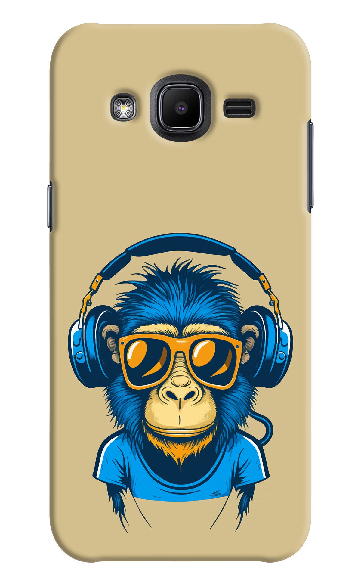 Monkey Headphone Samsung J2 2017 Back Cover - Monkey Headphone Samsung J2 2017 Hard Case Back Cover by Casekaro Monkey Headphone Samsung J2 2017 Hard Case Back Cover by Casekaro