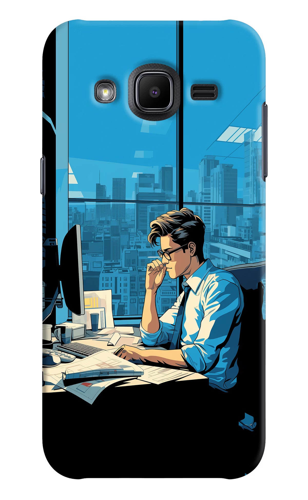 Focused Hustler (AI Generated) Samsung J2 2017 Back Cover - Focused Hustler (AI Generated) Samsung J2 2017 Hard Case Back Cover by Casekaro Focused Hustler (AI Generated) Samsung J2 2017 Hard Case Back Cover by Casekaro