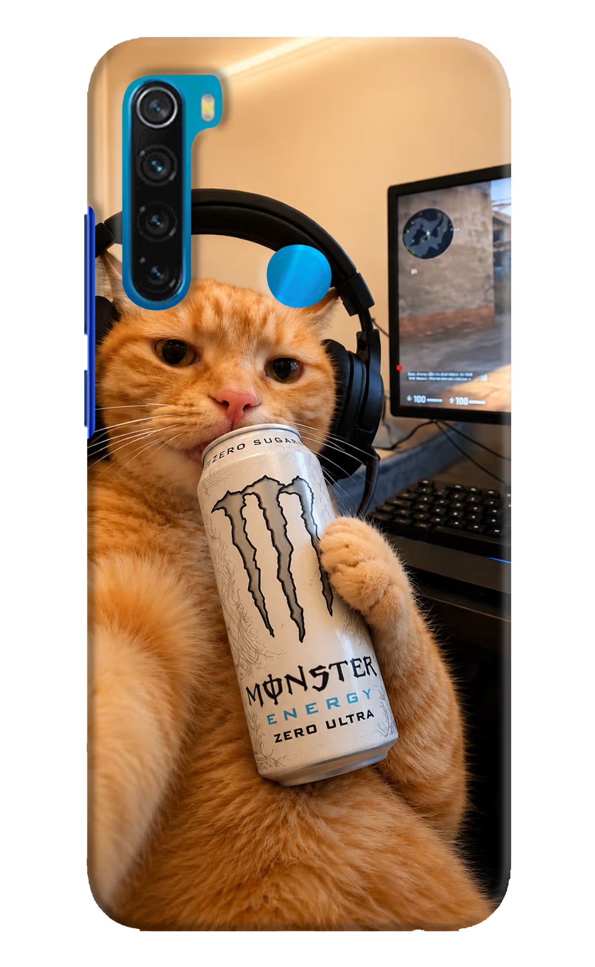 Gamer Cat Energy Redmi Note 8 Back Cover - Gamer Cat Energy Redmi Note 8 Back Cover Gamer Cat Energy Redmi Note 8 Back Cover