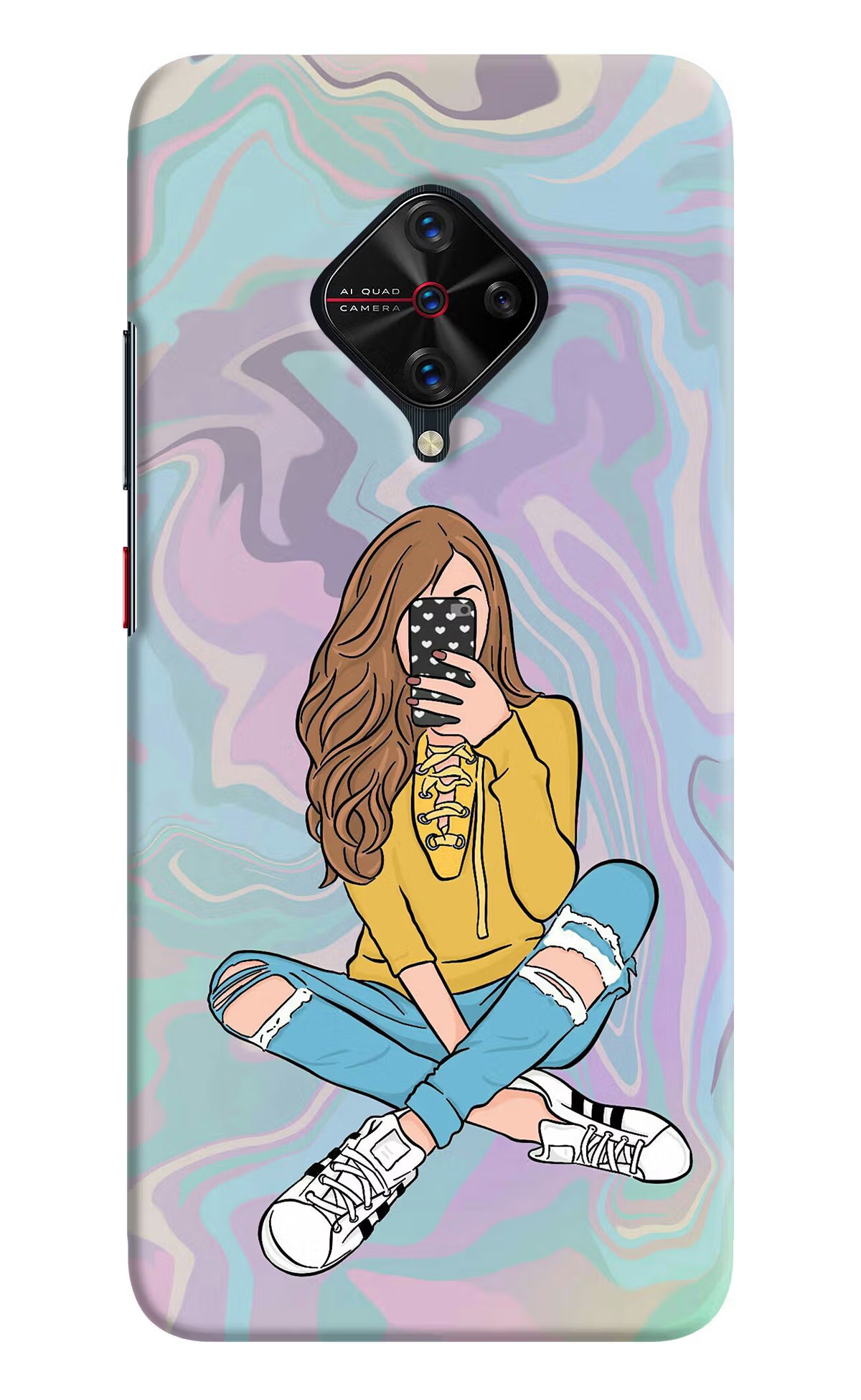 Selfie Girl Vivo S1 Pro Back Cover - Selfie Girl Vivo S1 Pro Hard Case Back Cover by Casekaro Selfie Girl Vivo S1 Pro Hard Case Back Cover by Casekaro
