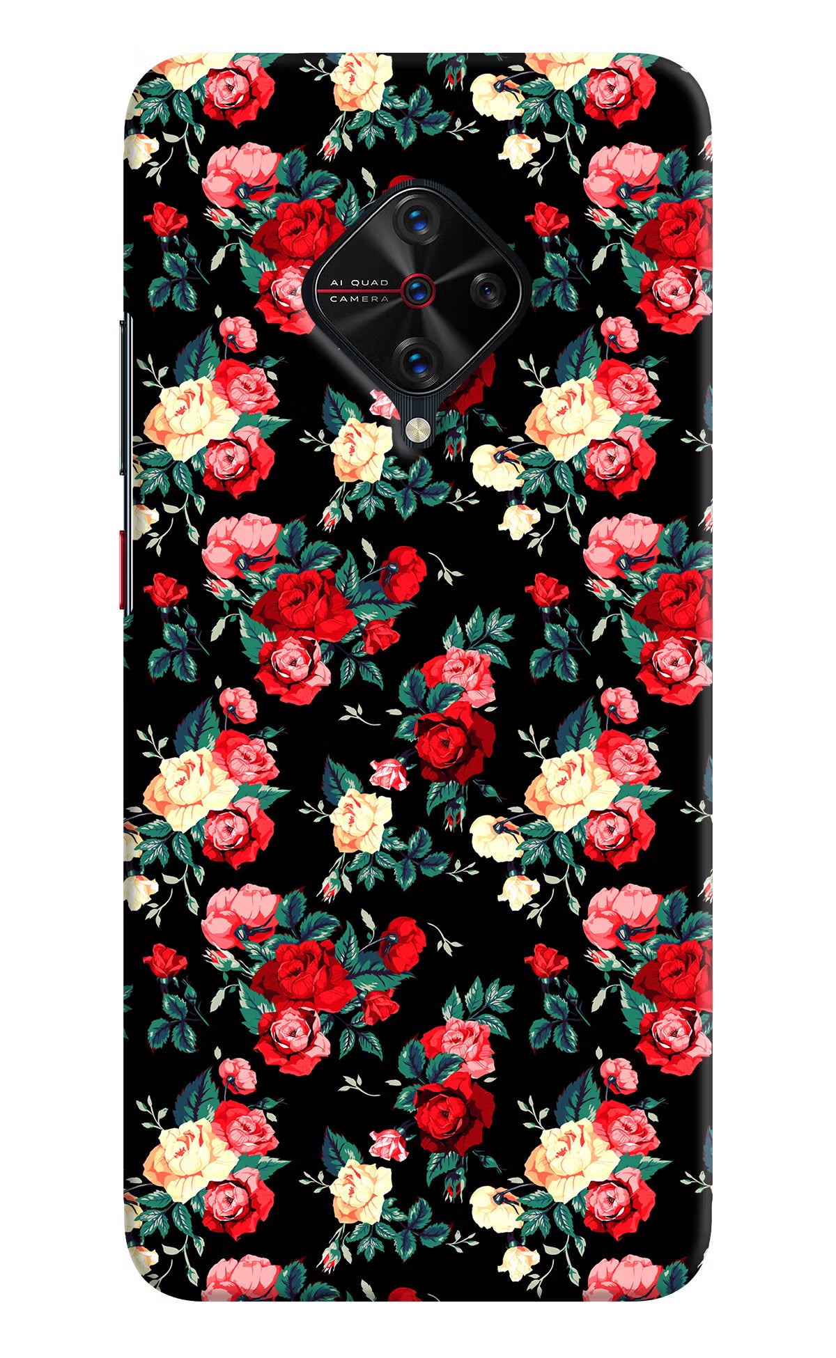 Rose Pattern Vivo S1 Pro Back Cover - Rose Pattern Vivo S1 Pro Hard Case Back Cover by Casekaro Rose Pattern Vivo S1 Pro Hard Case Back Cover by Casekaro