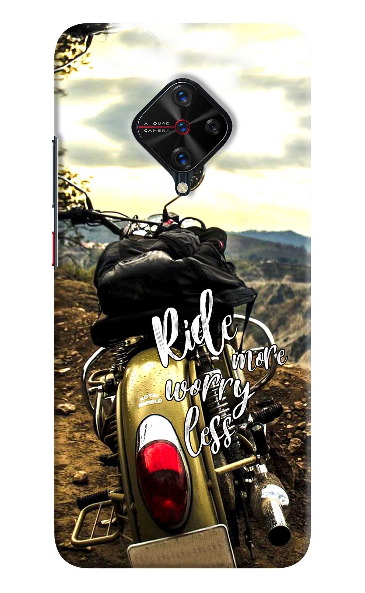 Ride More Worry Less Vivo S1 Pro Back Cover - Ride More Worry Less Vivo S1 Pro Hard Case Back Cover by Casekaro Ride More Worry Less Vivo S1 Pro Hard Case Back Cover by Casekaro