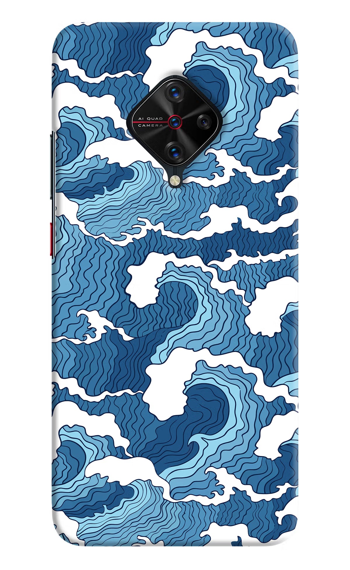 Blue Waves Vivo S1 Pro Back Cover - Blue Waves Vivo S1 Pro Hard Case Back Cover by Casekaro Blue Waves Vivo S1 Pro Hard Case Back Cover by Casekaro