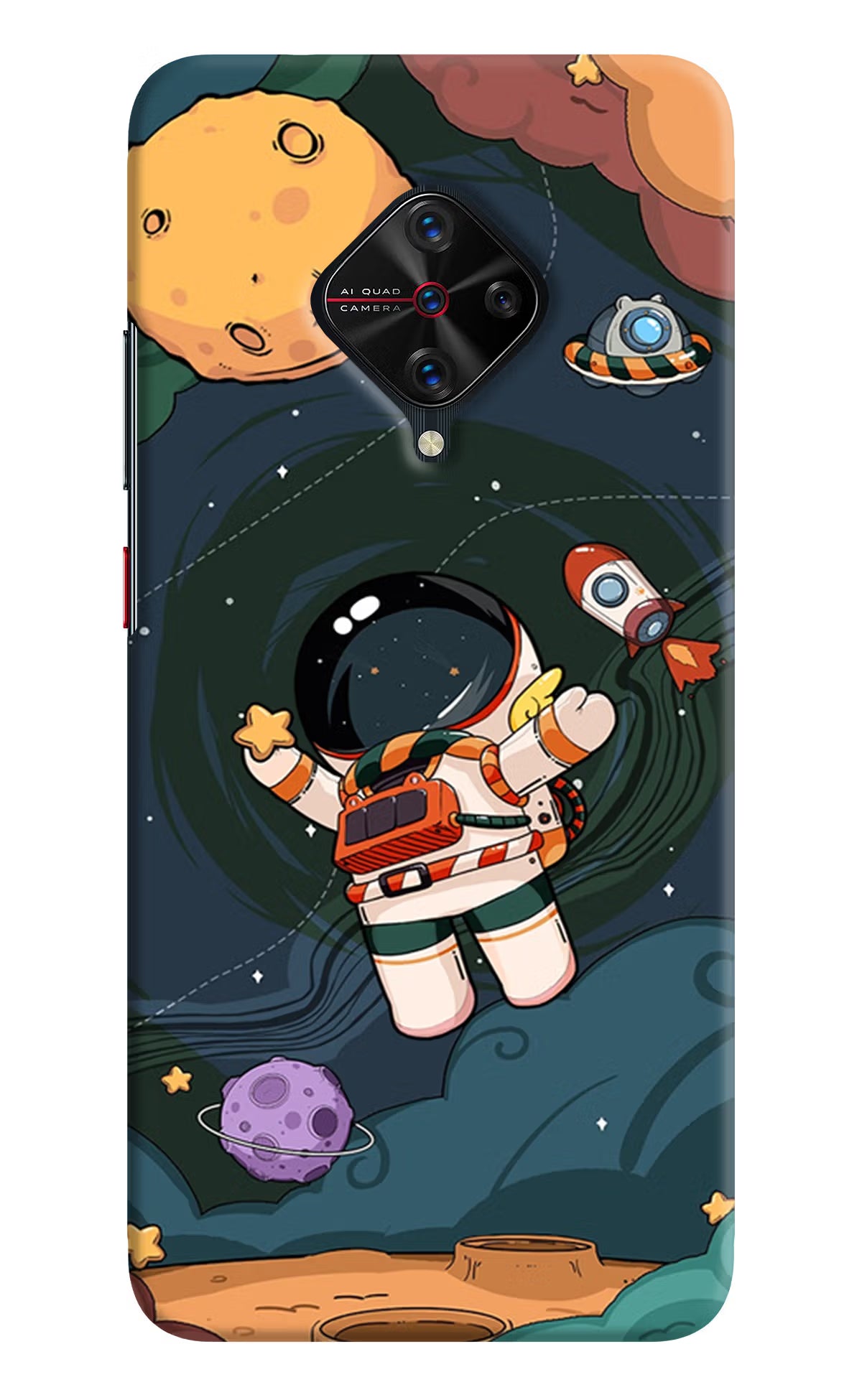 Cartoon Astronaut Vivo S1 Pro Back Cover - Cartoon Astronaut Vivo S1 Pro Hard Case Back Cover by Casekaro Cartoon Astronaut Vivo S1 Pro Hard Case Back Cover by Casekaro