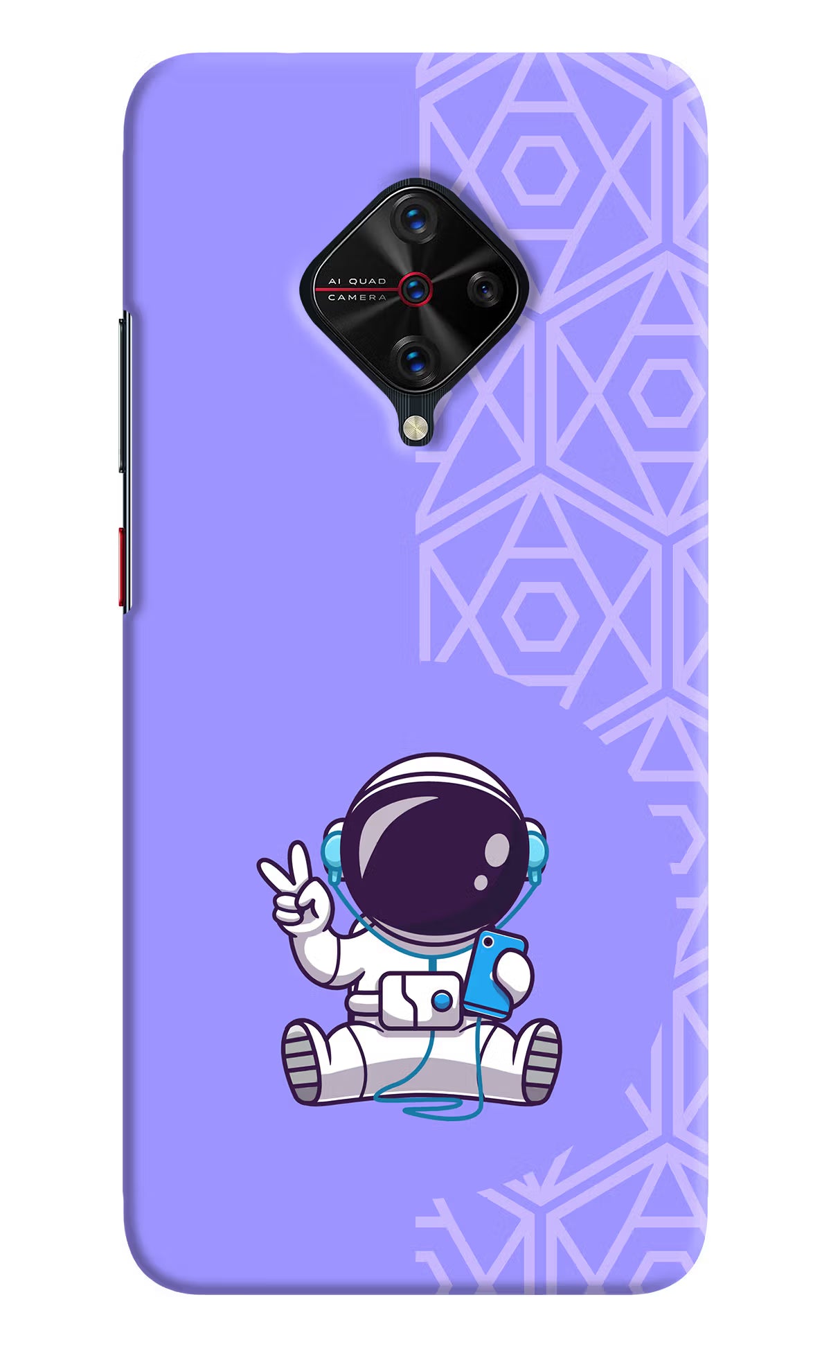 Cute Astronaut Chilling Vivo S1 Pro Back Cover - Cute Astronaut Chilling Vivo S1 Pro Hard Case Back Cover by Casekaro Cute Astronaut Chilling Vivo S1 Pro Hard Case Back Cover by Casekaro