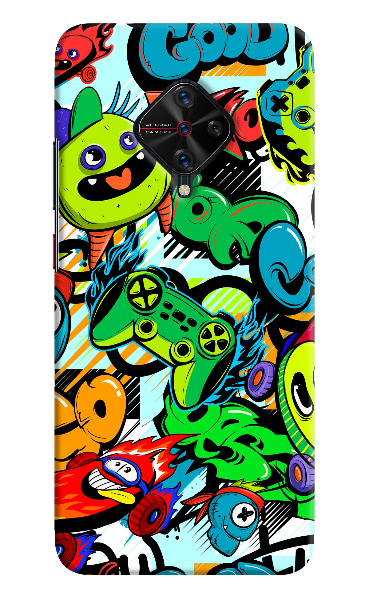 Game Doodle Vivo S1 Pro Back Cover - Game Doodle Vivo S1 Pro Hard Case Back Cover by Casekaro Game Doodle Vivo S1 Pro Hard Case Back Cover by Casekaro