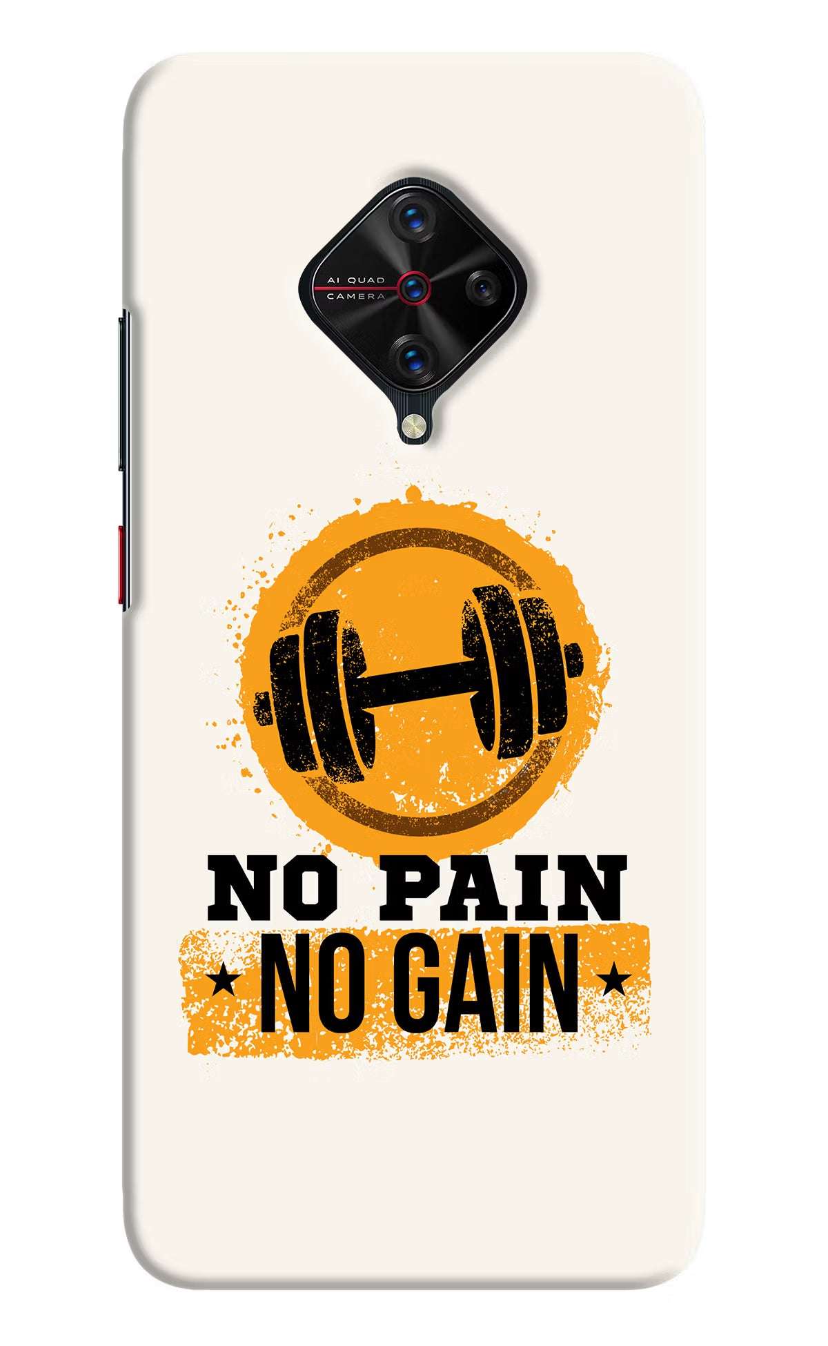 No Pain No Gain Vivo S1 Pro Back Cover - No Pain No Gain Vivo S1 Pro Hard Case Back Cover by Casekaro No Pain No Gain Vivo S1 Pro Hard Case Back Cover by Casekaro